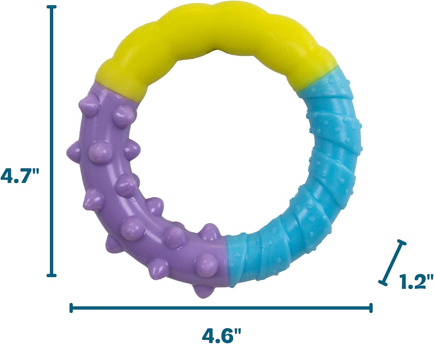 image:imageDental Chew Wheel Dog Toy Ring amp Rope Tug MultiTextured Soft on Teeth Moderate Chewers Mint Scented 9Ring