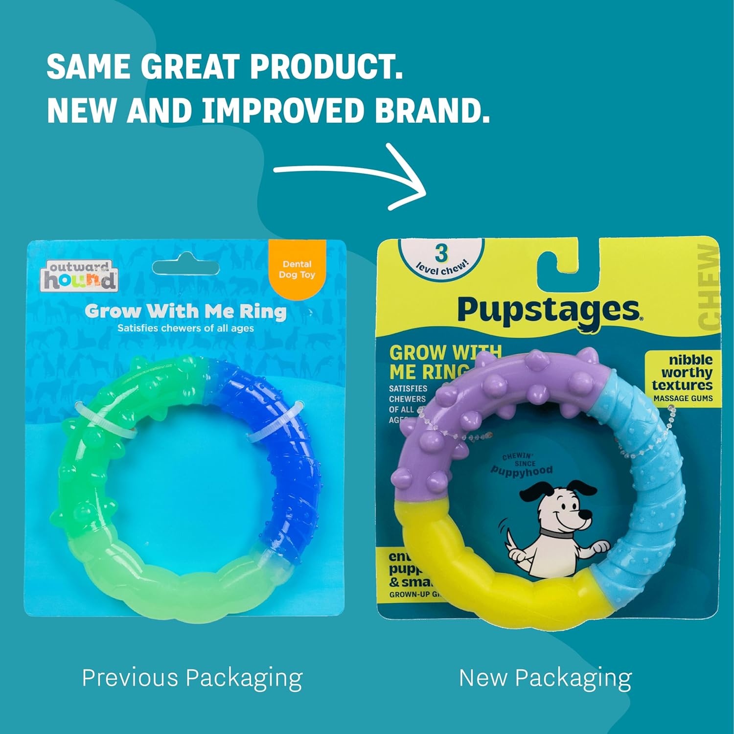 image:imageDental Chew Wheel Dog Toy Ring amp Rope Tug MultiTextured Soft on Teeth Moderate Chewers Mint Scented 9Ring