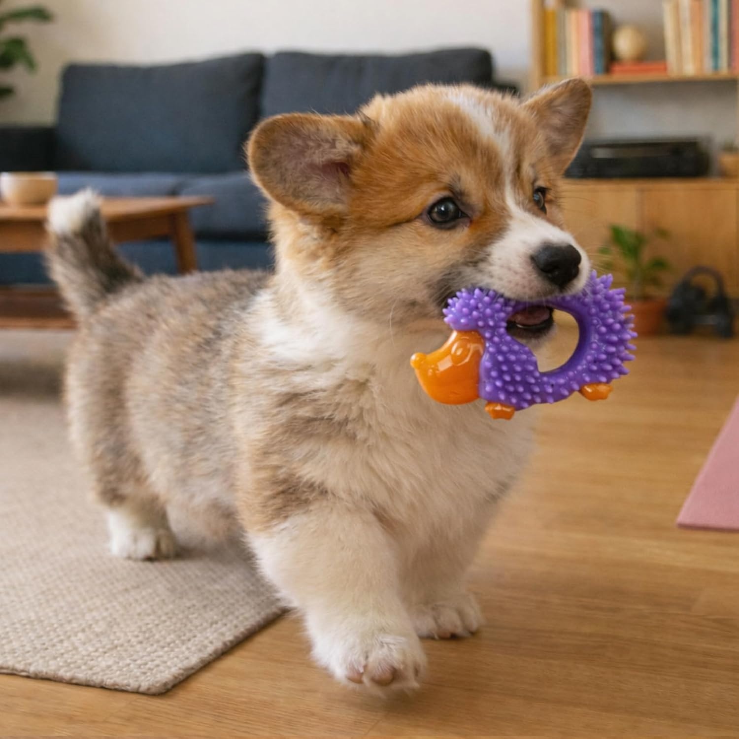 image:imageOrka Puppy 3 Pack Dental Chew Toys MultiTextured Tug Rope amp Fetch Teething Puppies amp Small Dogs 105Hedgehog