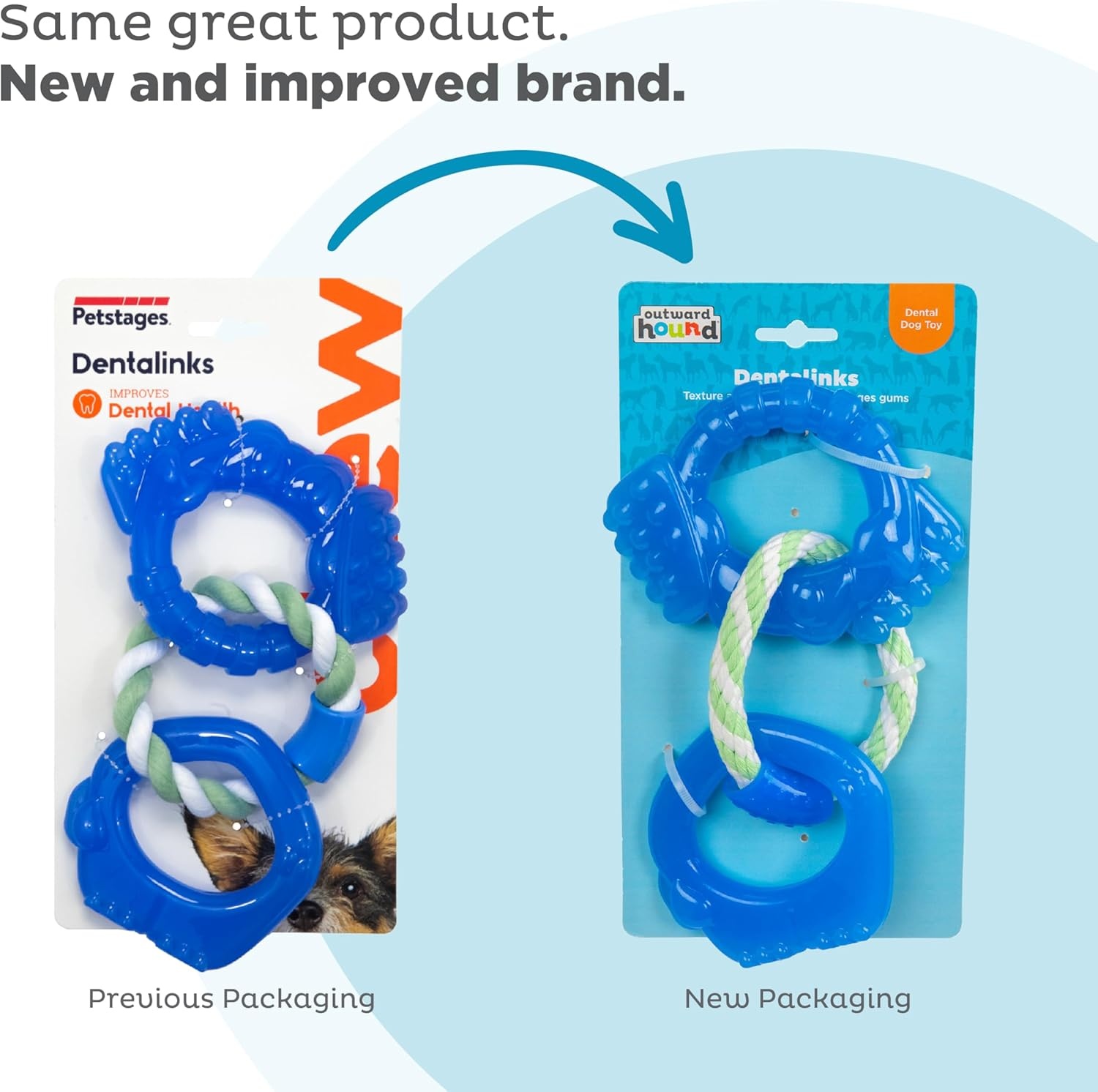image:imageOutward Hound Dentalinks Dog Chew Toy Rings for Small Dogs and Puppies Mlt BlueDentalinks