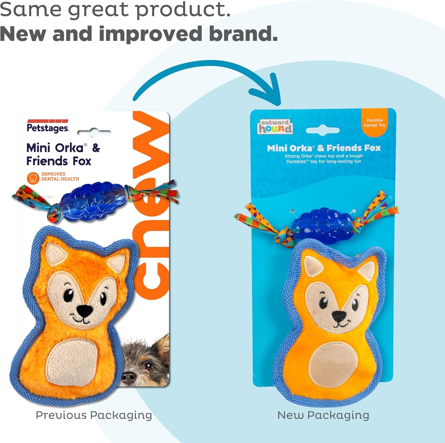 image:imageOutward Hound Dentalinks Dog Chew Toy Rings for Small Dogs and Puppies Mlt BlueMini Orka and Fox