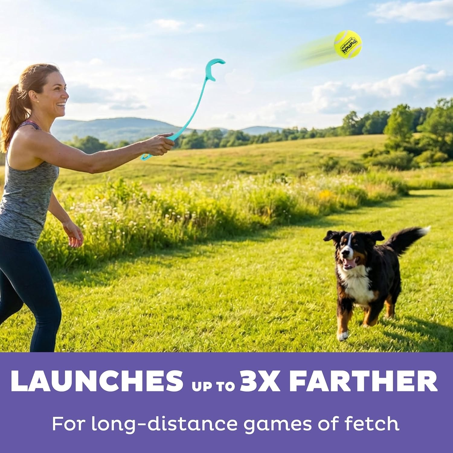 image:imageOutward Hound FlyFetch LaunchABall Dog Toy Launches Up to 3X Farther Works with FlyFetch Squeaker Ballz amp Rubber Balls 155 Medium