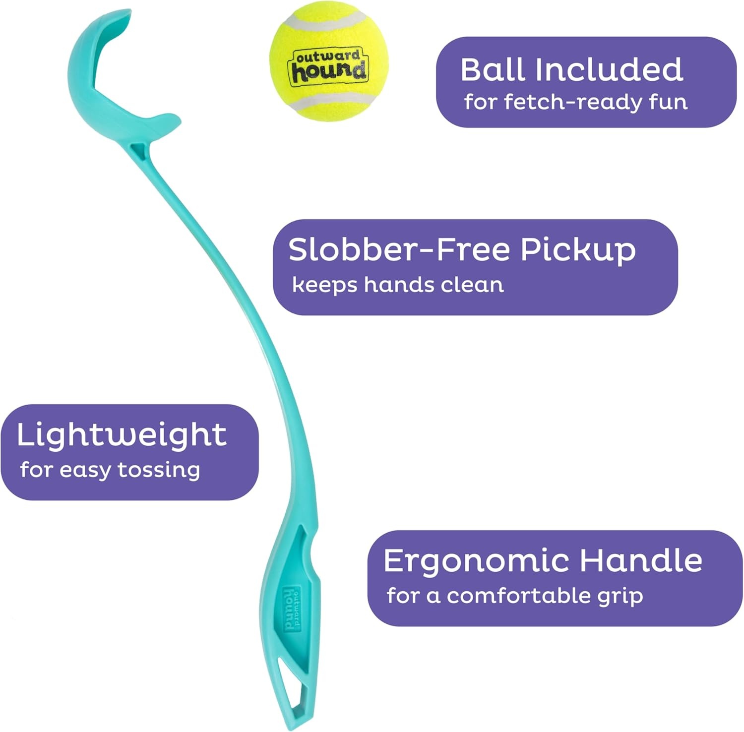 image:imageOutward Hound FlyFetch LaunchABall Dog Toy Launches Up to 3X Farther Works with FlyFetch Squeaker Ballz amp Rubber Balls 155 Medium