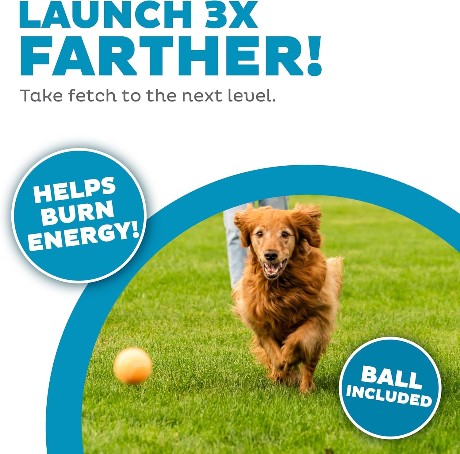 image:imageOutward Hound Launch A Ball Squeak Dog Ball Launcher Interactive Fetch Toy Squeaker Handle LongDistance Play SlobberFree PickupBlue Dog Ball Launcher with Squeaking Handle