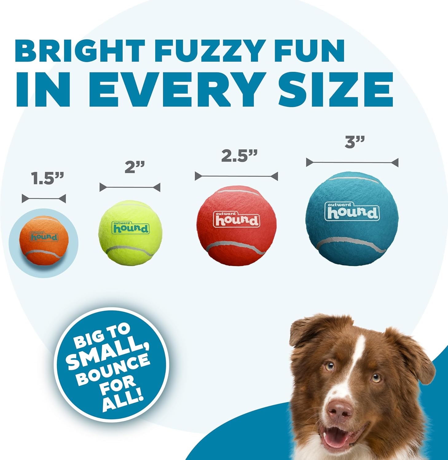 image:imageOutward Hound Squeaker Ballz Squeaky Tiny Tennis Balls for Small Dogs Under 15 lbs Fetch amp Training XSmall 15 4PackMulti Squeaker Balls