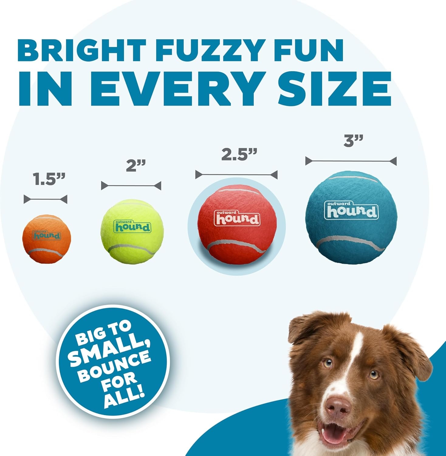 image:imageOutward Hound Squeaker Ballz Squeaky Tiny Tennis Balls for Small Dogs Under 15 lbs Fetch amp Training XSmall 15 4PackMulti Squeaker Balls
