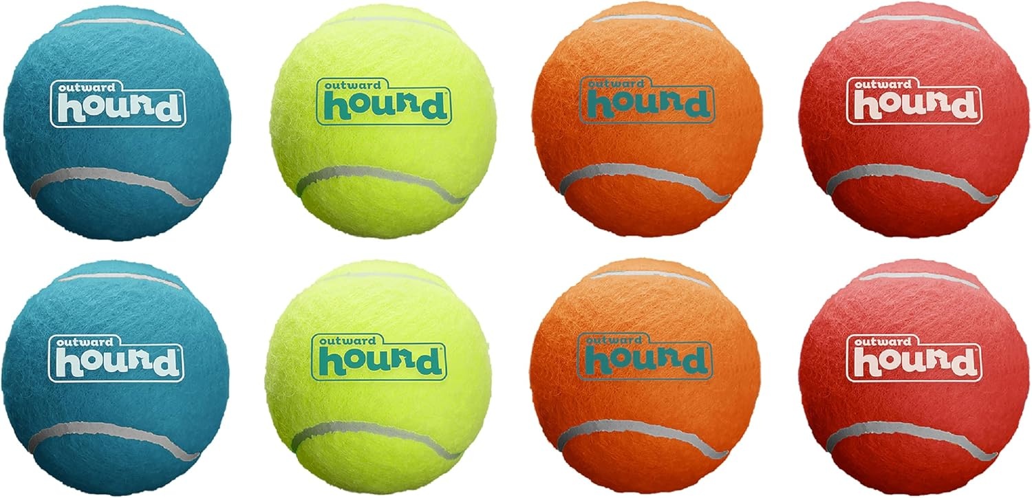image:imageOutward Hound Squeaker Ballz Squeaky Tiny Tennis Balls for Small Dogs Under 15 lbs Fetch amp Training XSmall 15 4PackMulti Squeaker Balls