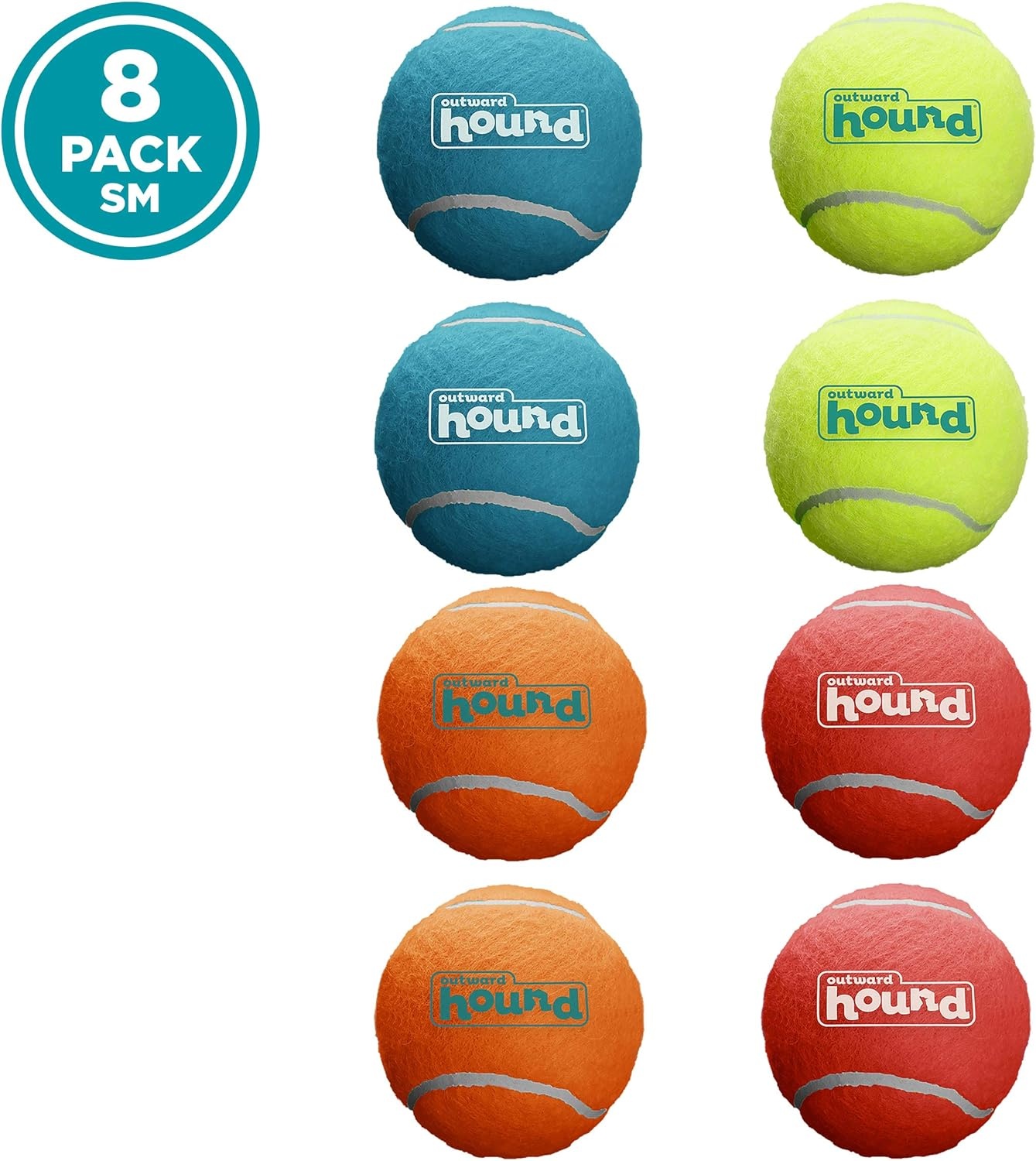 image:imageOutward Hound Squeaker Ballz Squeaky Tiny Tennis Balls for Small Dogs Under 15 lbs Fetch amp Training XSmall 15 4PackMulti Squeaker Balls