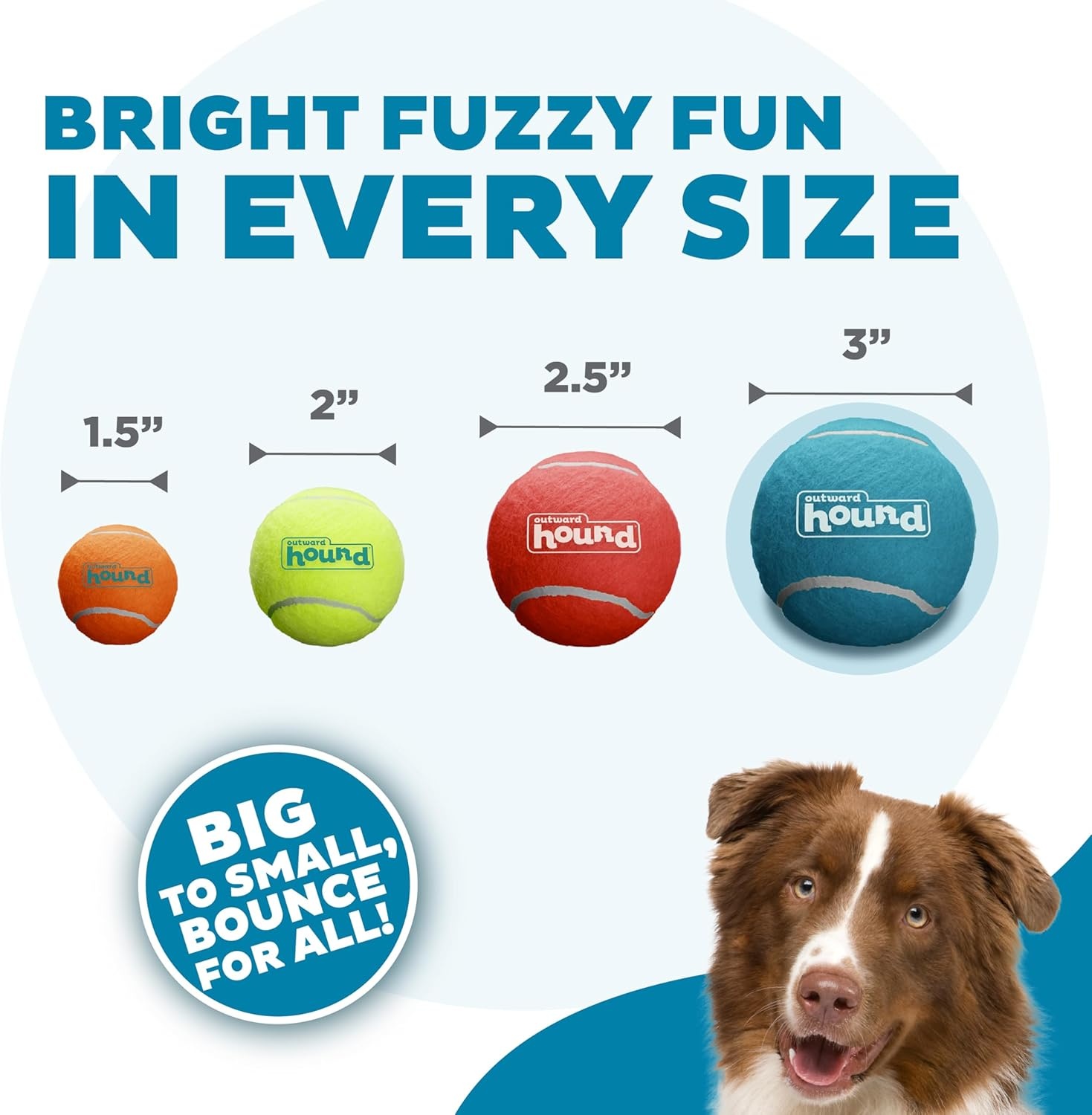 image:imageOutward Hound Squeaker Ballz Squeaky Tiny Tennis Balls for Small Dogs Under 15 lbs Fetch amp Training XSmall 15 4PackMulti Squeaker Balls