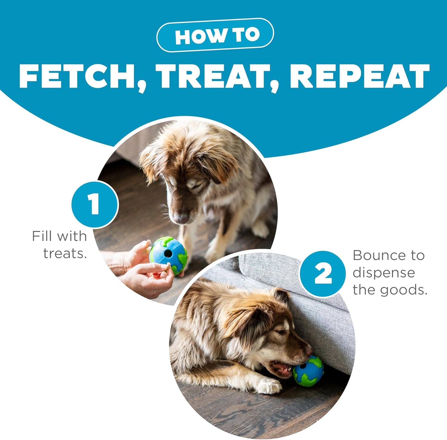 image:imageOutward Hound by Planet Dog OrbeeTuff Planet Ball BlueGreen TreatDispensing Dog Toy MediumPlanet Earth