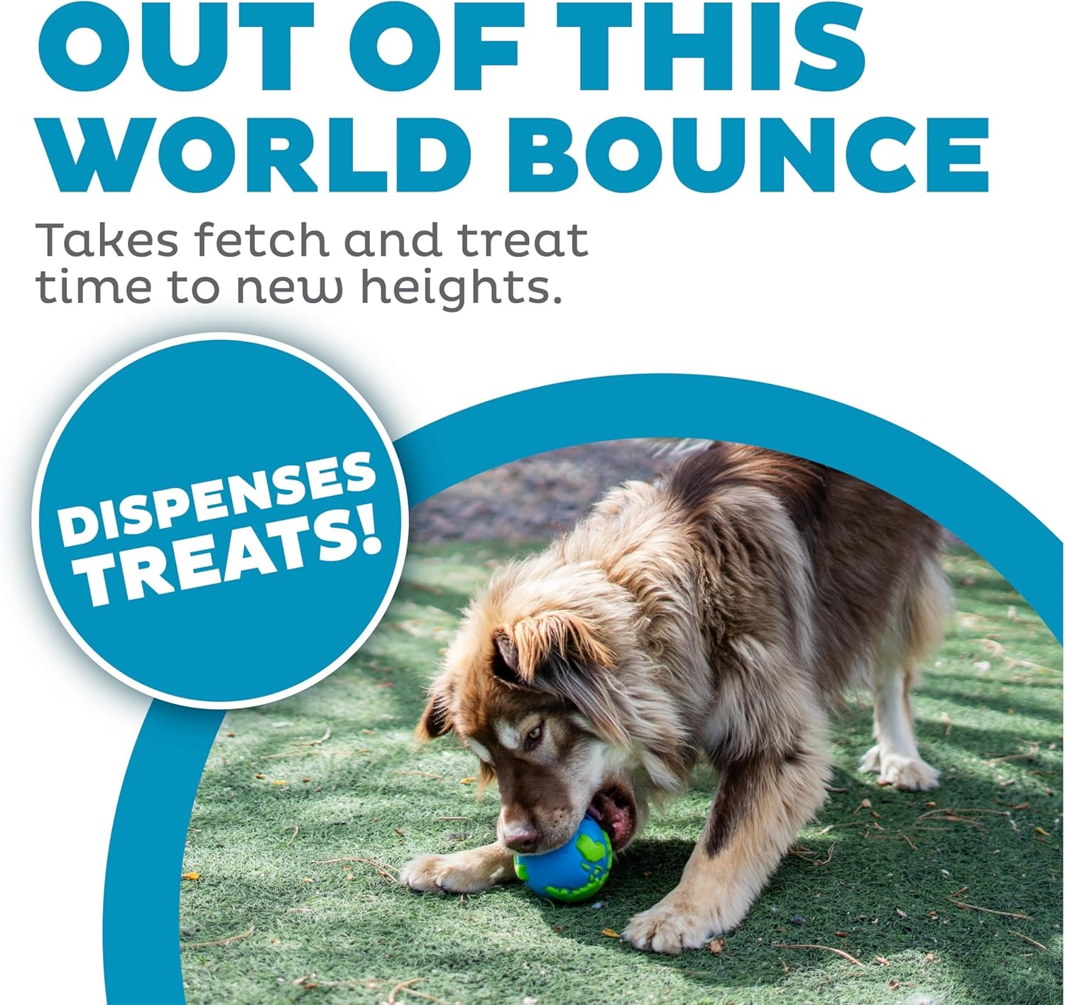 image:imageOutward Hound by Planet Dog OrbeeTuff Planet Ball BlueGreen TreatDispensing Dog Toy MediumPlanet Earth