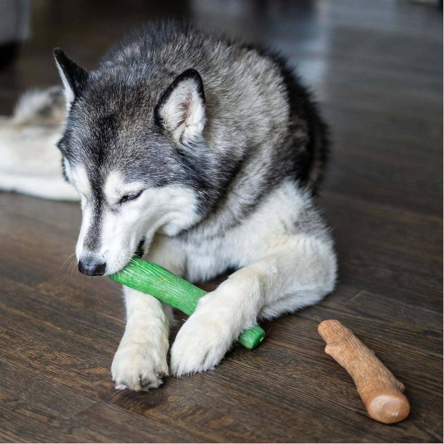 image:imagePupstages Dogwood Mesquite Dog Chew Toy RealWood Blend Moderate Chewers Medium 75 2Pack Natural amp Mesquite FlavorsDogwood Fresh Breath