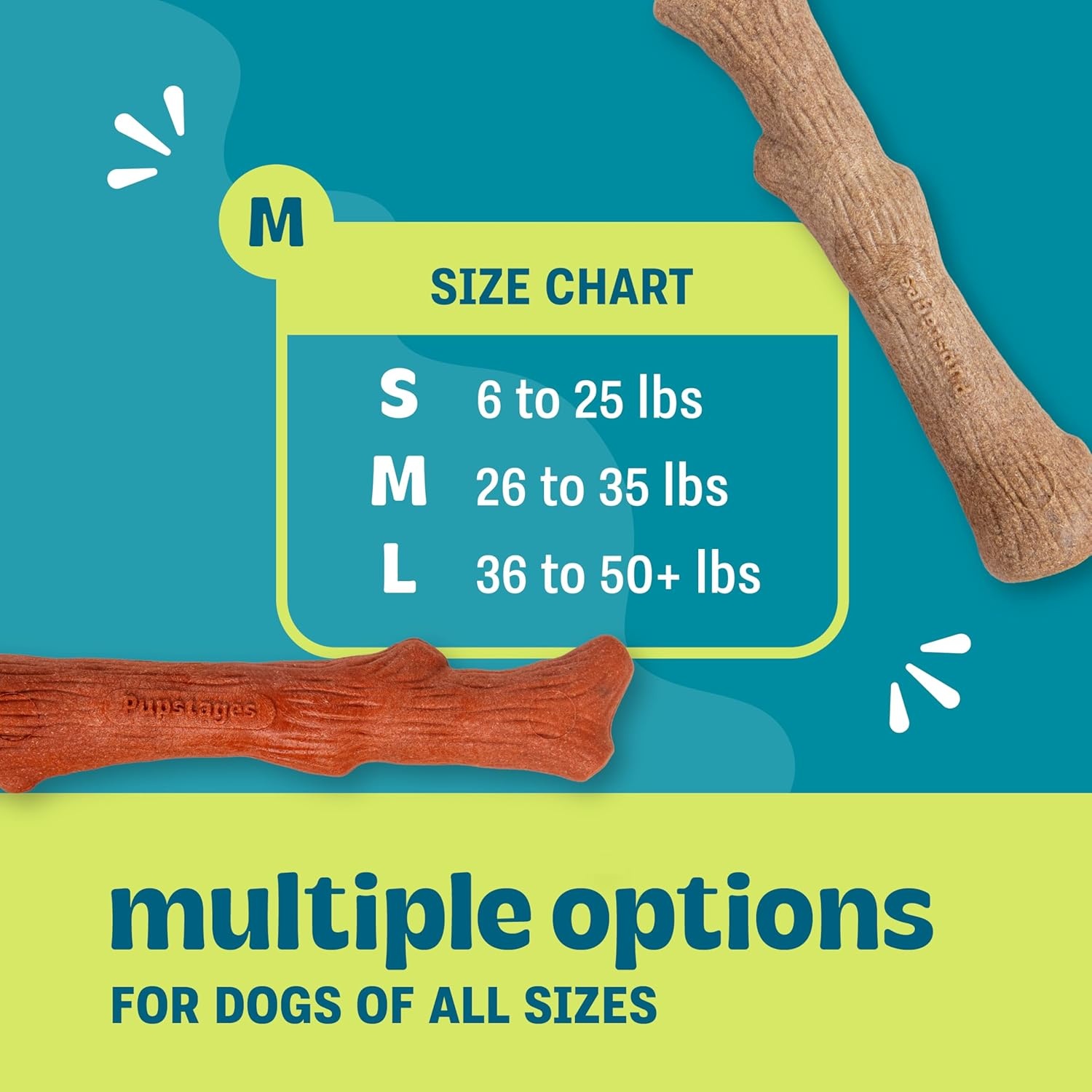 image:imagePupstages Dogwood Mesquite Dog Chew Toy RealWood Blend Moderate Chewers Medium 75 2Pack Natural amp Mesquite FlavorsDogwood Mesquite