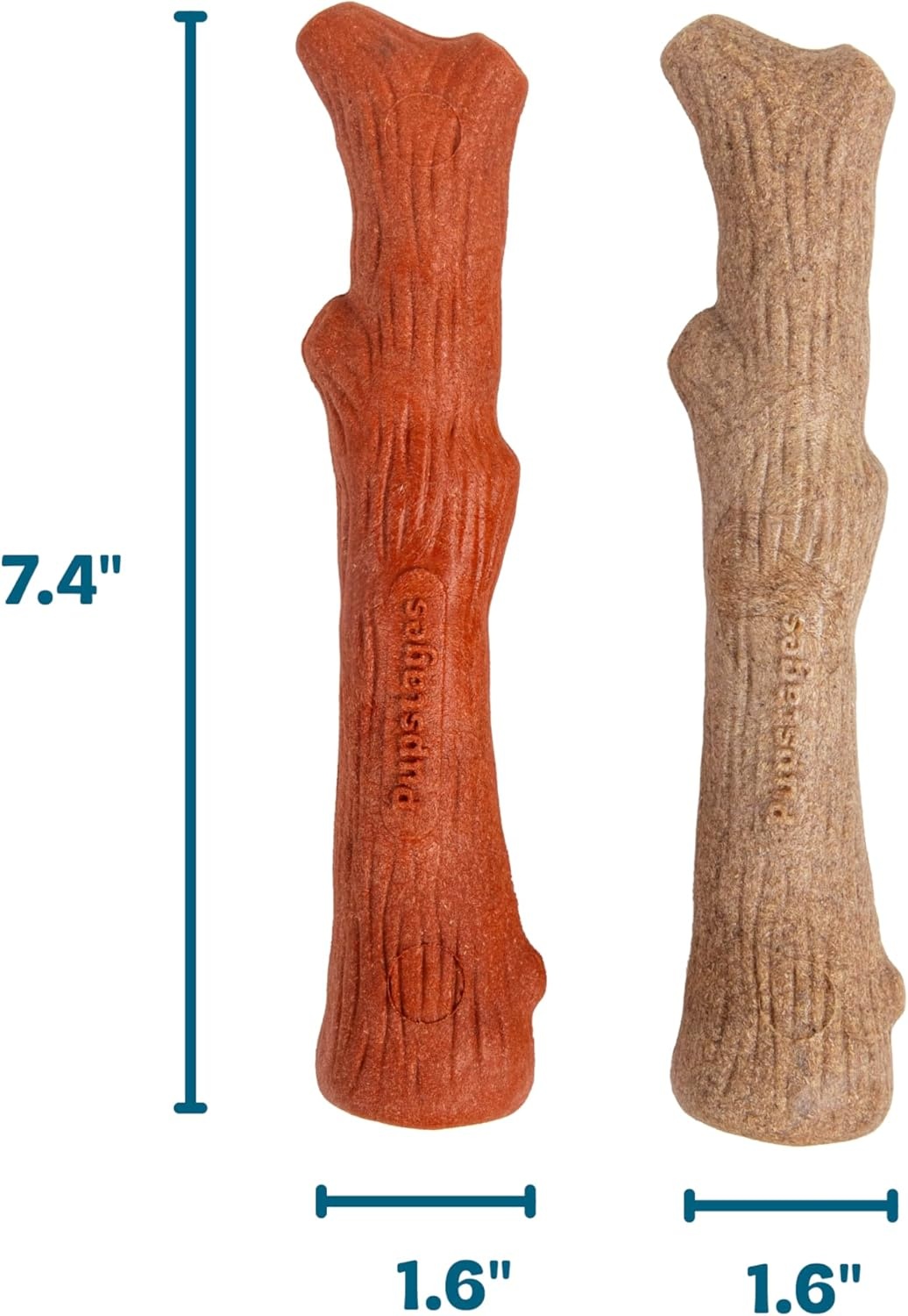 image:imagePupstages Dogwood Mesquite Dog Chew Toy RealWood Blend Moderate Chewers Medium 75 2Pack Natural amp Mesquite FlavorsDogwood Mesquite