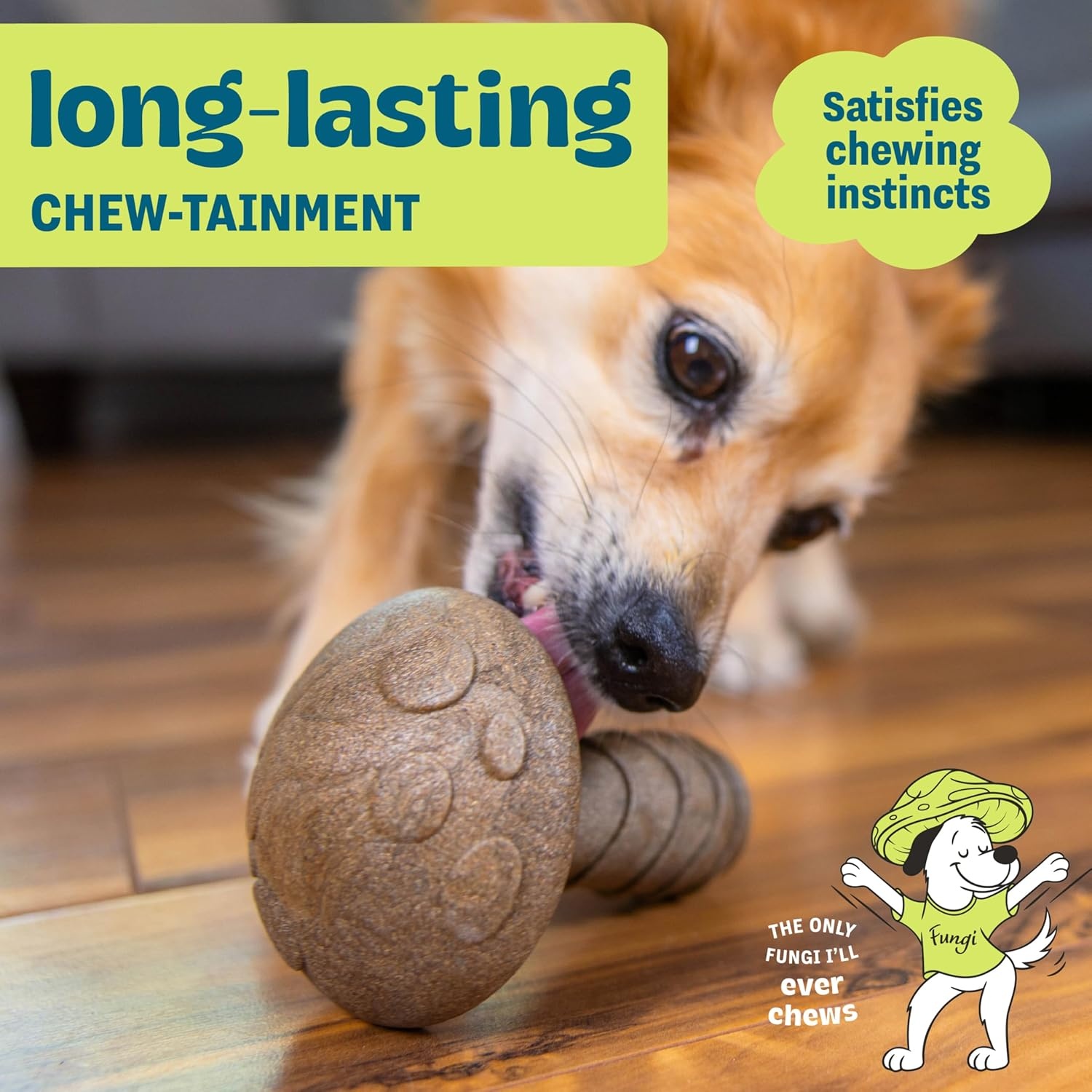 image:imagePupstages Dogwood Mesquite Dog Chew Toy RealWood Blend Moderate Chewers Medium 75 2Pack Natural amp Mesquite FlavorsDogwood Mushroom