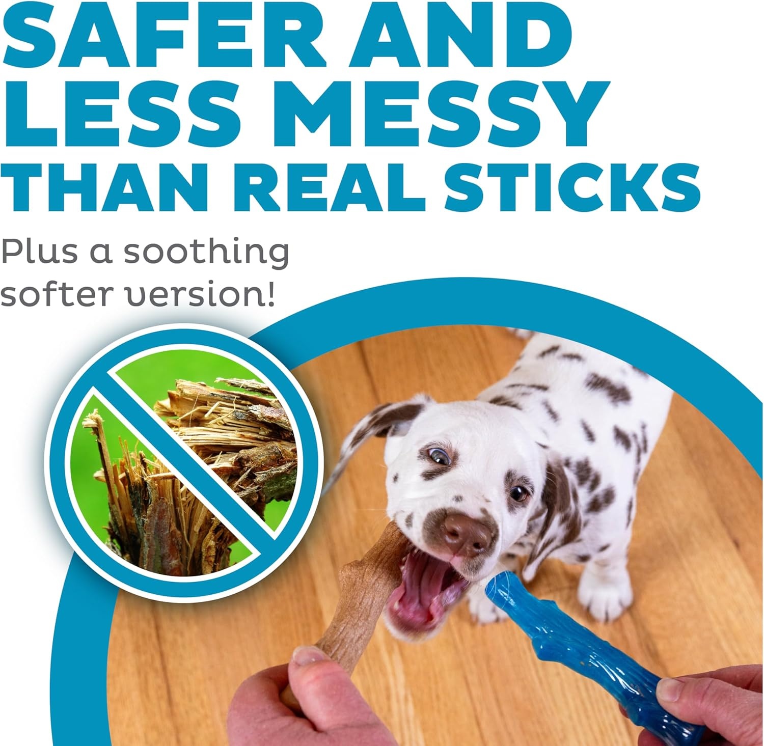 image:imagePupstages Dogwood Mesquite Dog Chew Toy RealWood Blend Moderate Chewers Medium 75 2Pack Natural amp Mesquite FlavorsDogwood Puppy