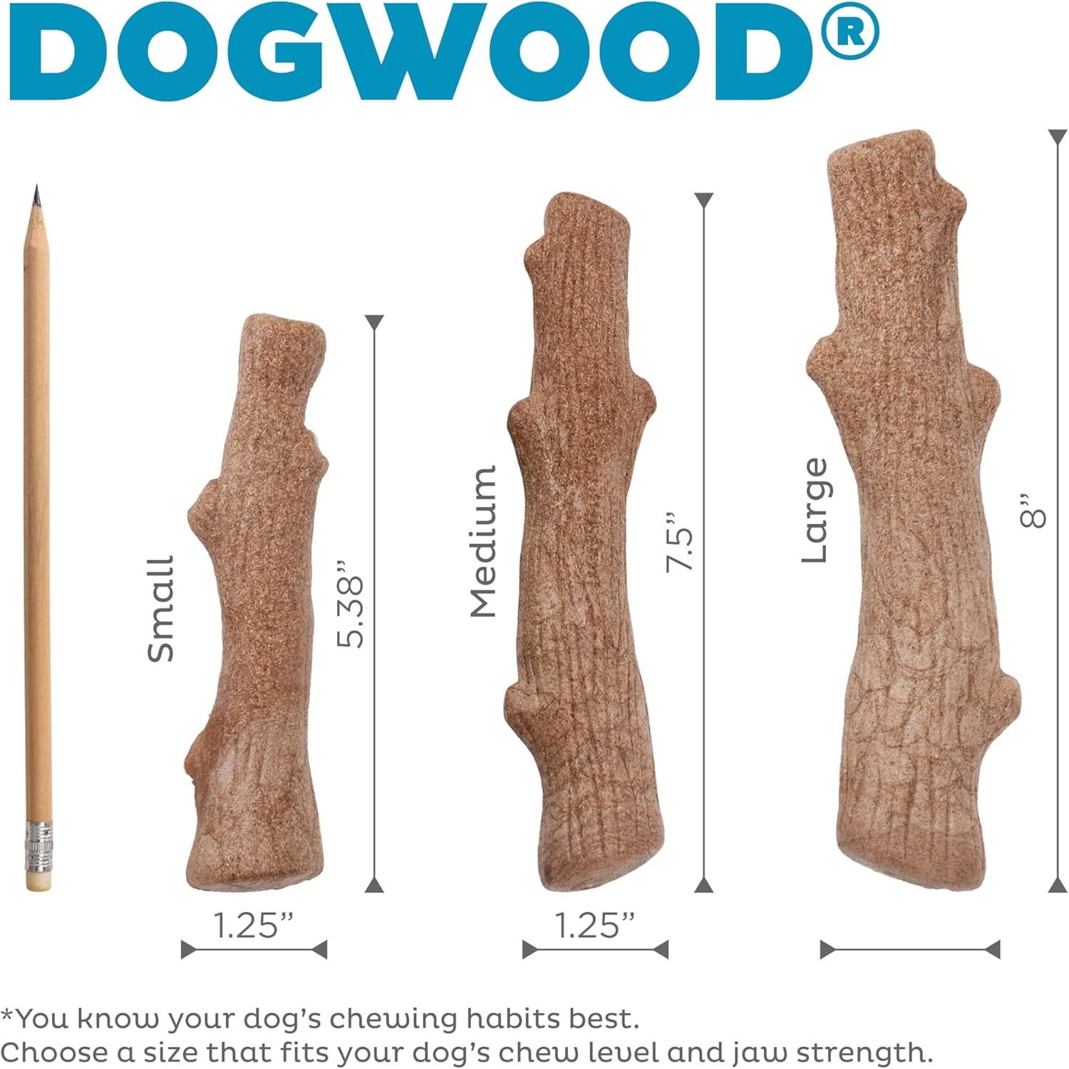 image:imagePupstages Dogwood Mesquite Dog Chew Toy RealWood Blend Moderate Chewers Medium 75 2Pack Natural amp Mesquite FlavorsDogwood Puppy