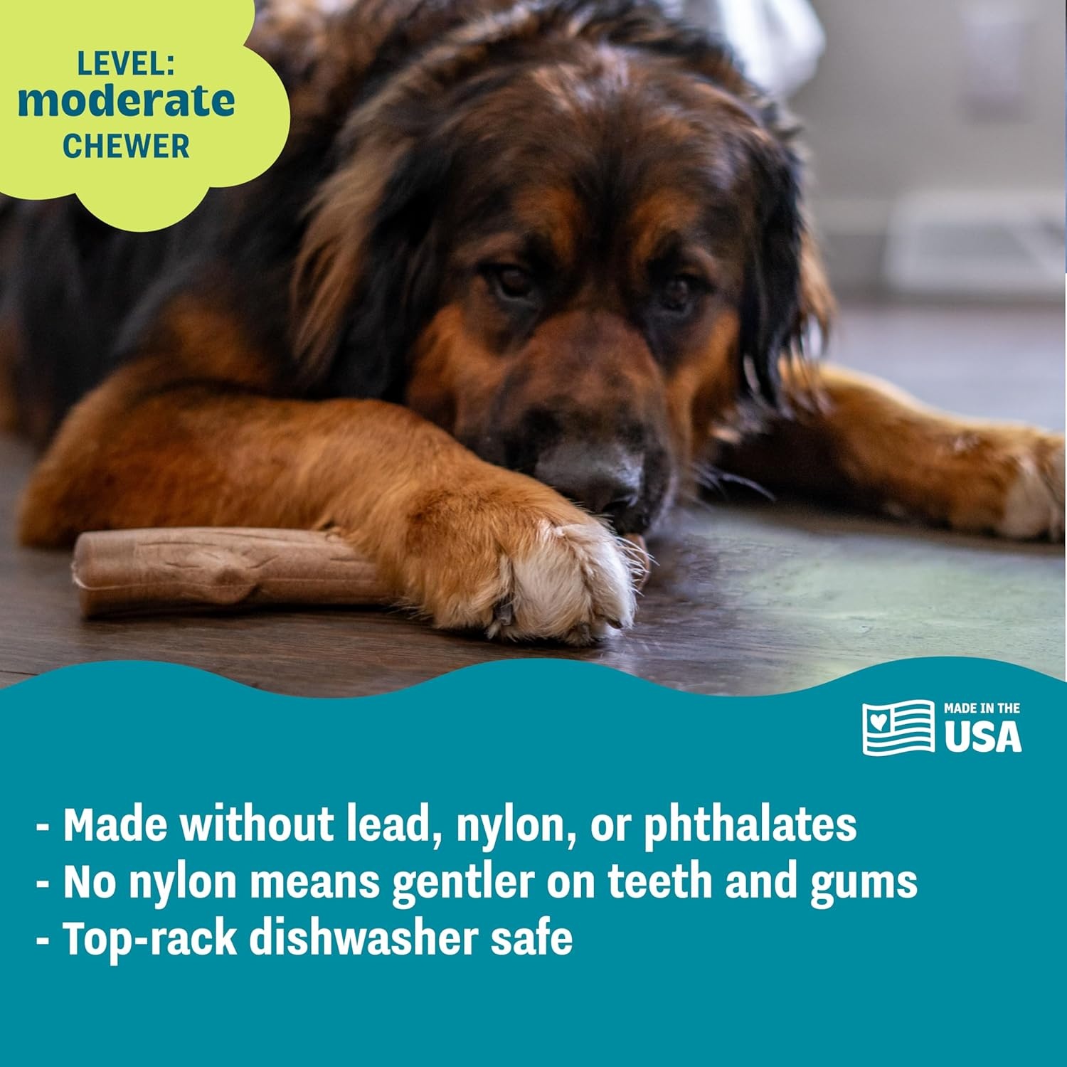 image:imagePupstages Super Dogwood Dog Chew Toy Made in the USA RealWood Blend Natural Wood Flavor amp Texture Moderate Chewers Medium 95Large Pack of 1
