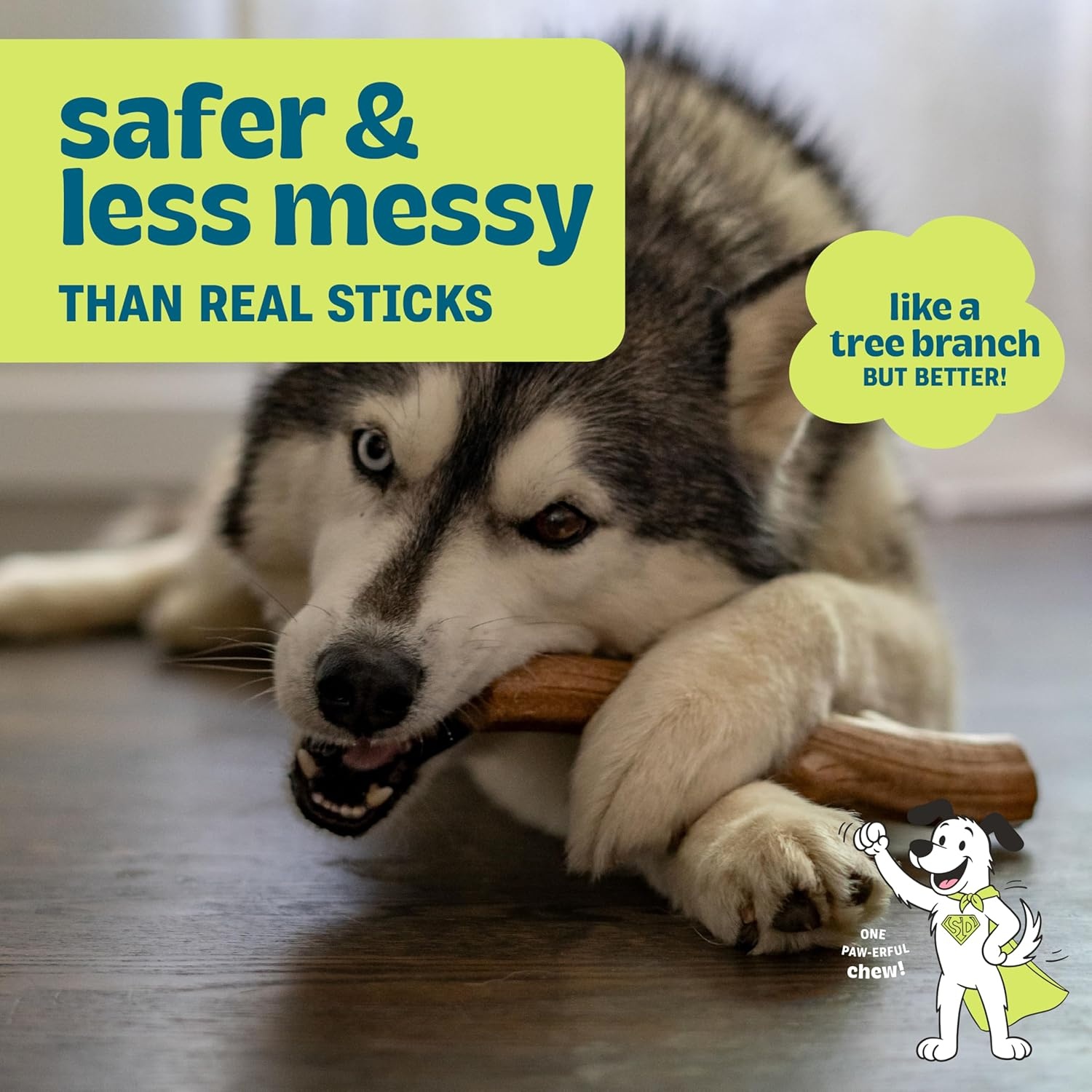 image:imagePupstages Super Dogwood Dog Chew Toy Made in the USA RealWood Blend Natural Wood Flavor amp Texture Moderate Chewers Medium 95Medium Pack of 1