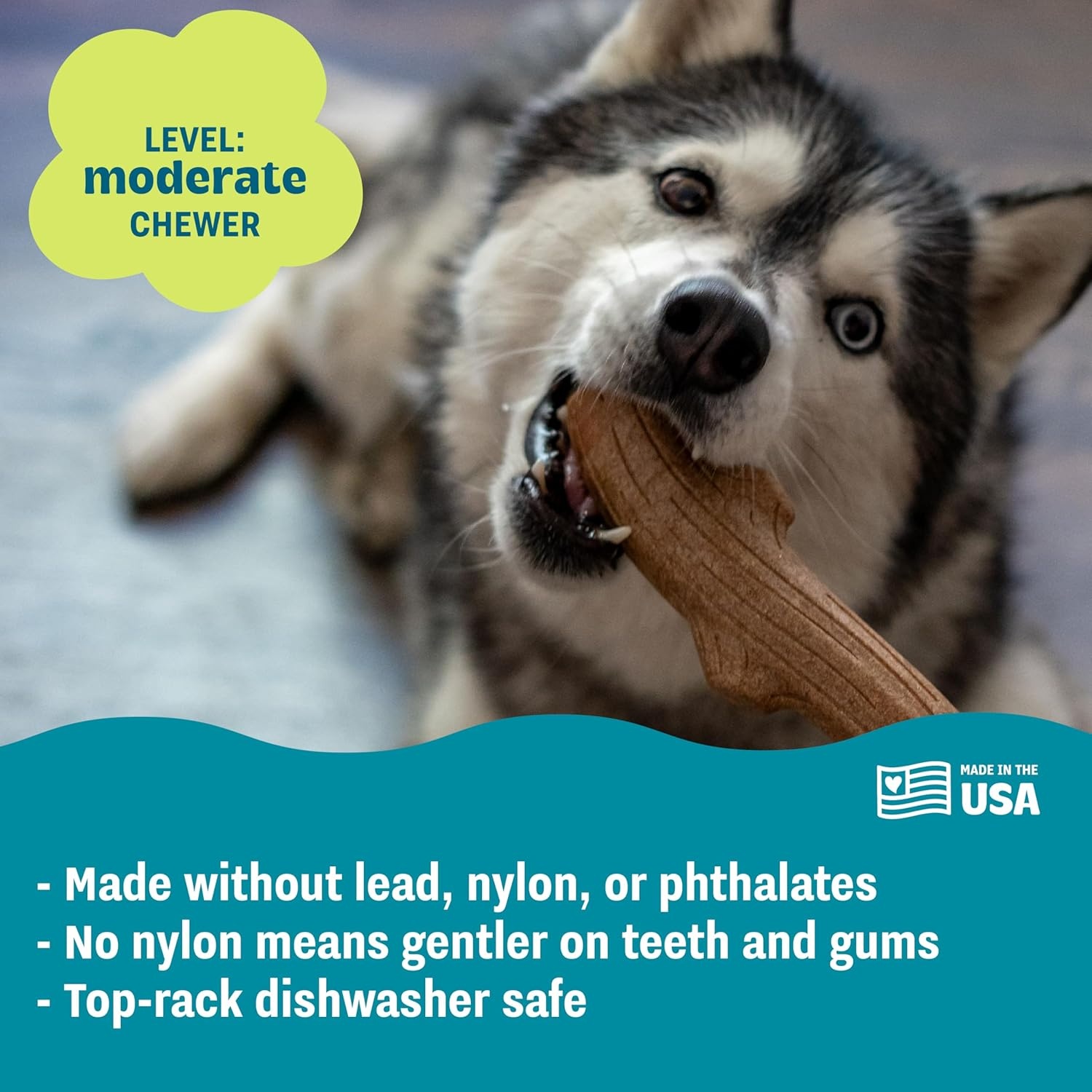 image:imagePupstages Super Dogwood Dog Chew Toy Made in the USA RealWood Blend Natural Wood Flavor amp Texture Moderate Chewers Medium 95Medium Pack of 1