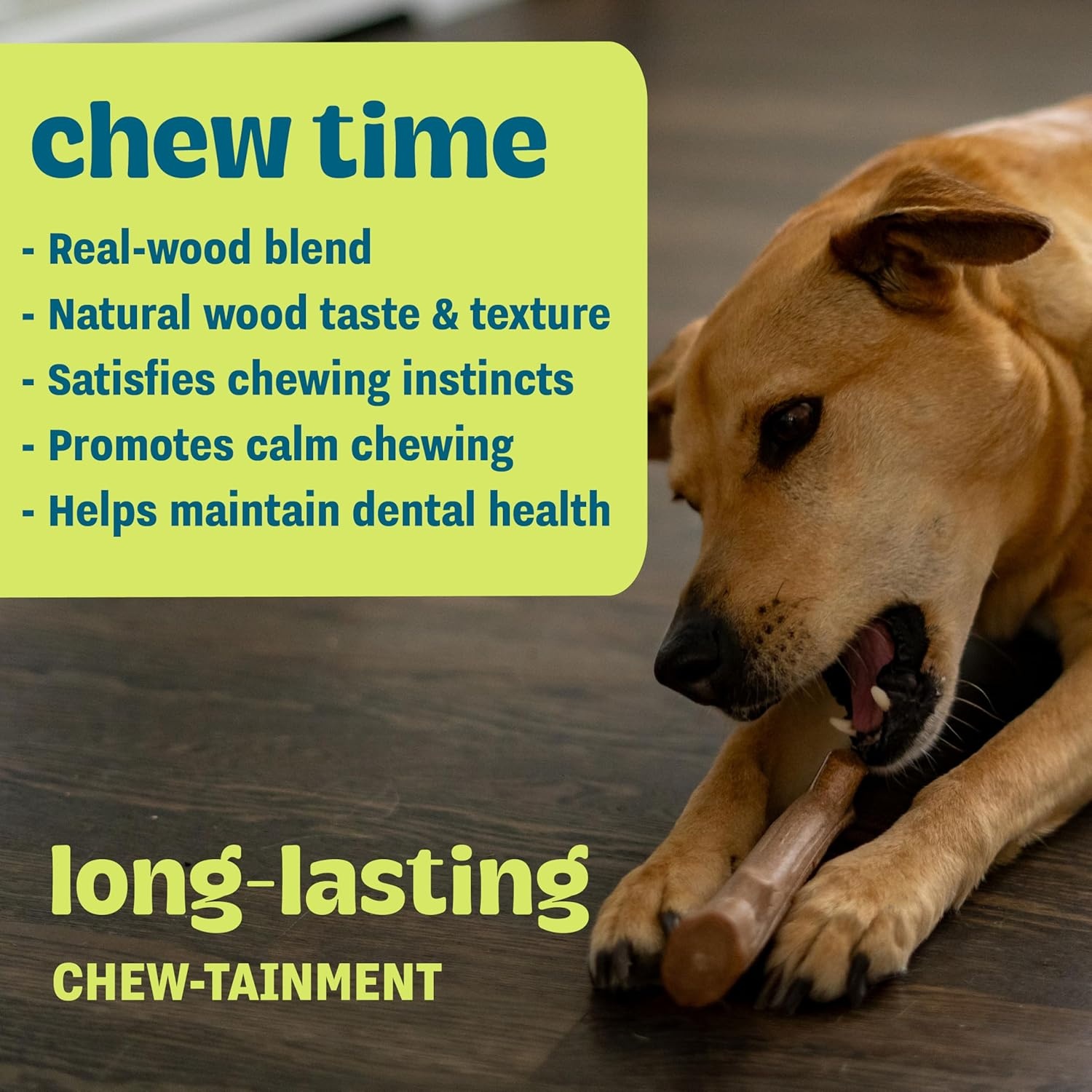 image:imagePupstages Super Dogwood Dog Chew Toy Made in the USA RealWood Blend Natural Wood Flavor amp Texture Moderate Chewers Medium 95Small Pack of 1