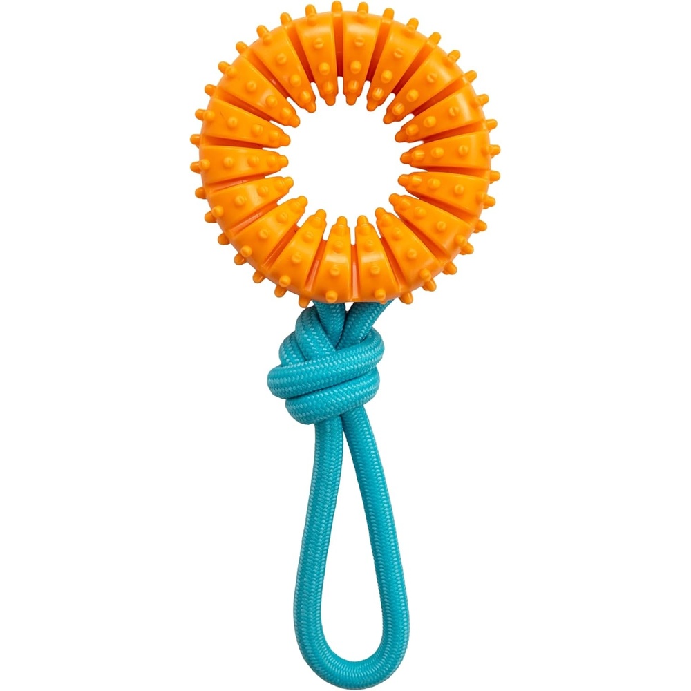 image:imageOrka Puppy 3 Pack Dental Chew Toys MultiTextured Tug Rope amp Fetch Teething Puppies amp Small Dogs 105Chew Wheel