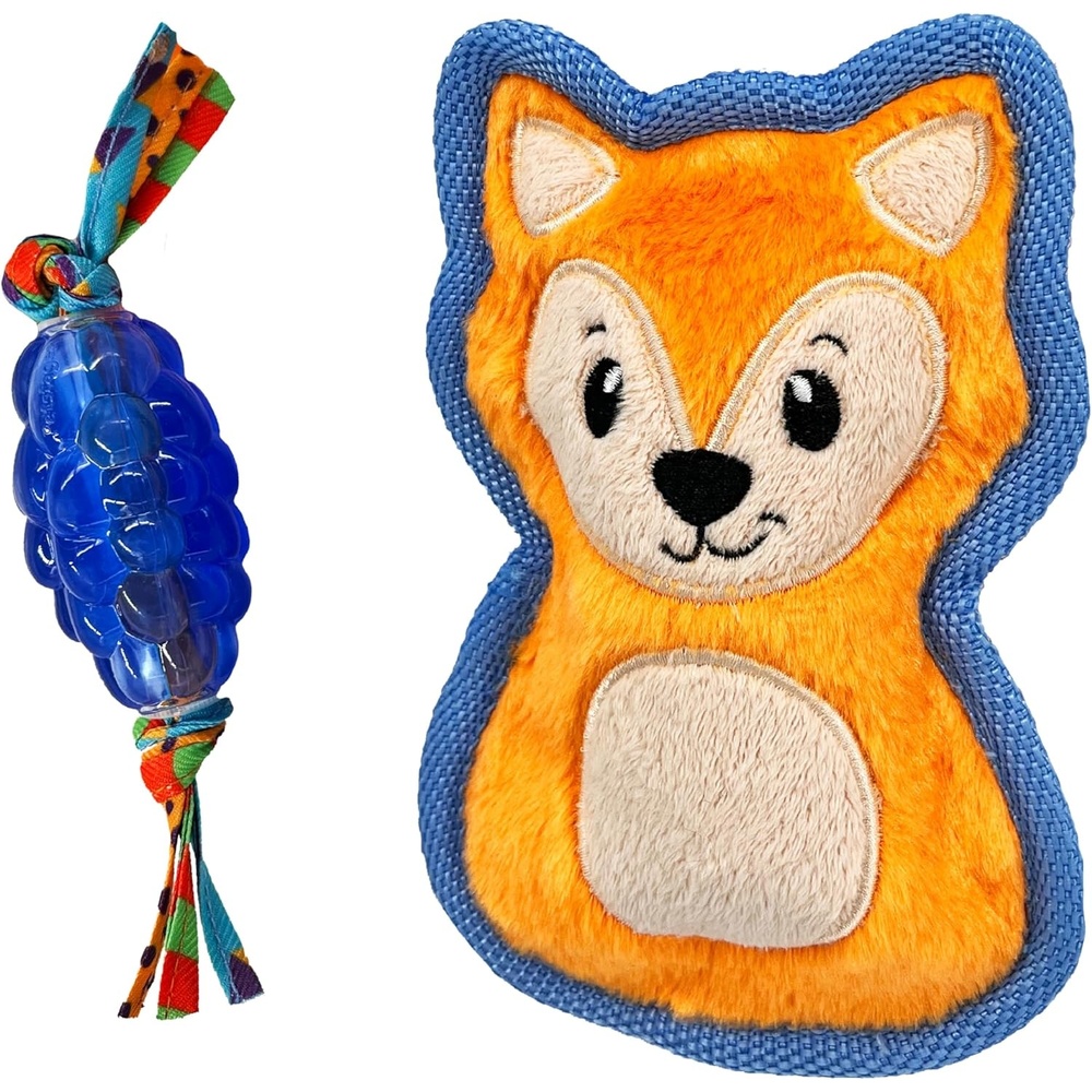 image:imageOutward Hound Dentalinks Dog Chew Toy Rings for Small Dogs and Puppies Mlt BlueMini Orka and Fox