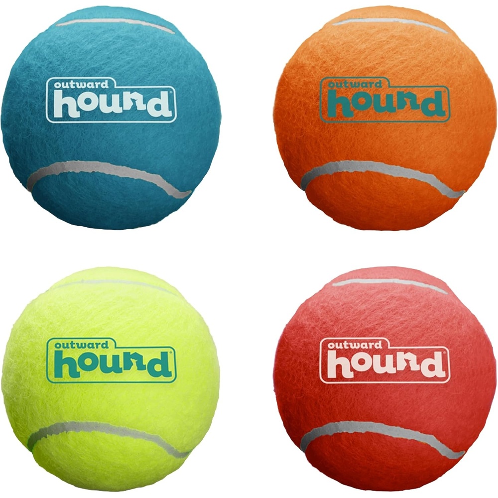 image:imageOutward Hound Squeaker Ballz Squeaky Tiny Tennis Balls for Small Dogs Under 15 lbs Fetch amp Training XSmall 15 4PackMulti Squeaker Balls