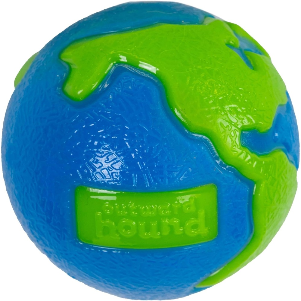 image:imageOutward Hound by Planet Dog OrbeeTuff Planet Ball BlueGreen TreatDispensing Dog Toy MediumPlanet Earth