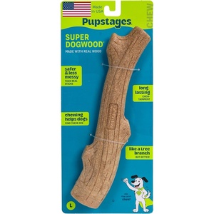 image:imagePupstages Super Dogwood Dog Chew Toy Made in the USA  RealWood Blend Natural Wood Flavor amp Texture Moderate Chewers Medium 95Large Pack of 1