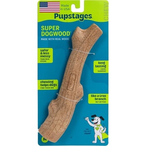 image:imagePupstages Super Dogwood Dog Chew Toy Made in the USA  RealWood Blend Natural Wood Flavor amp Texture Moderate Chewers Medium 95Medium Pack of 1