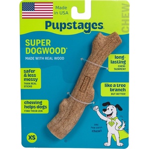 image:imagePupstages Super Dogwood Dog Chew Toy Made in the USA  RealWood Blend Natural Wood Flavor amp Texture Moderate Chewers Medium 95XSmall Pack of 1
