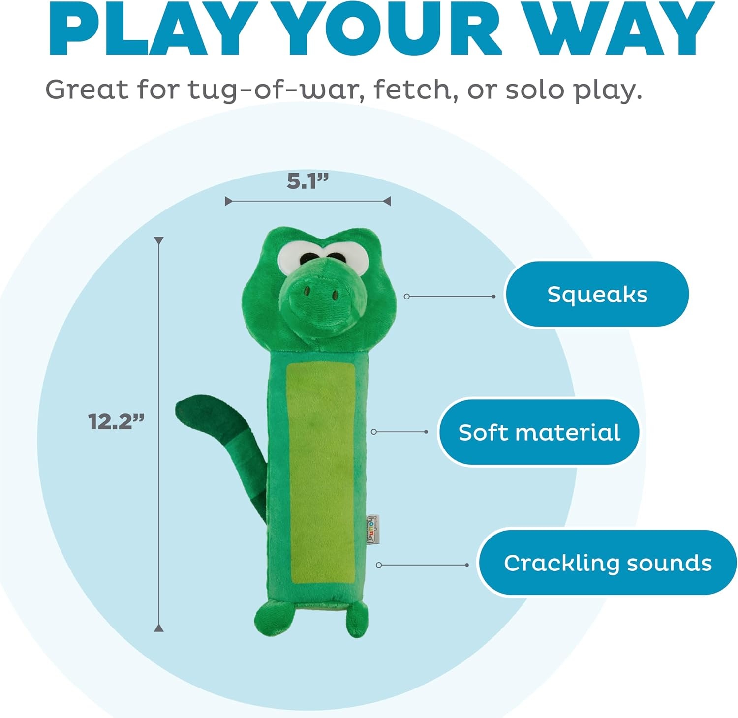 image:imageOutward Hound Bottle Bros Elephant Dog Toy 79 Inch Plush Squeaky amp Crackle Toy for Dogs Interactive Fetch amp Engaging Solo Play Small Purple12 Green Alligator