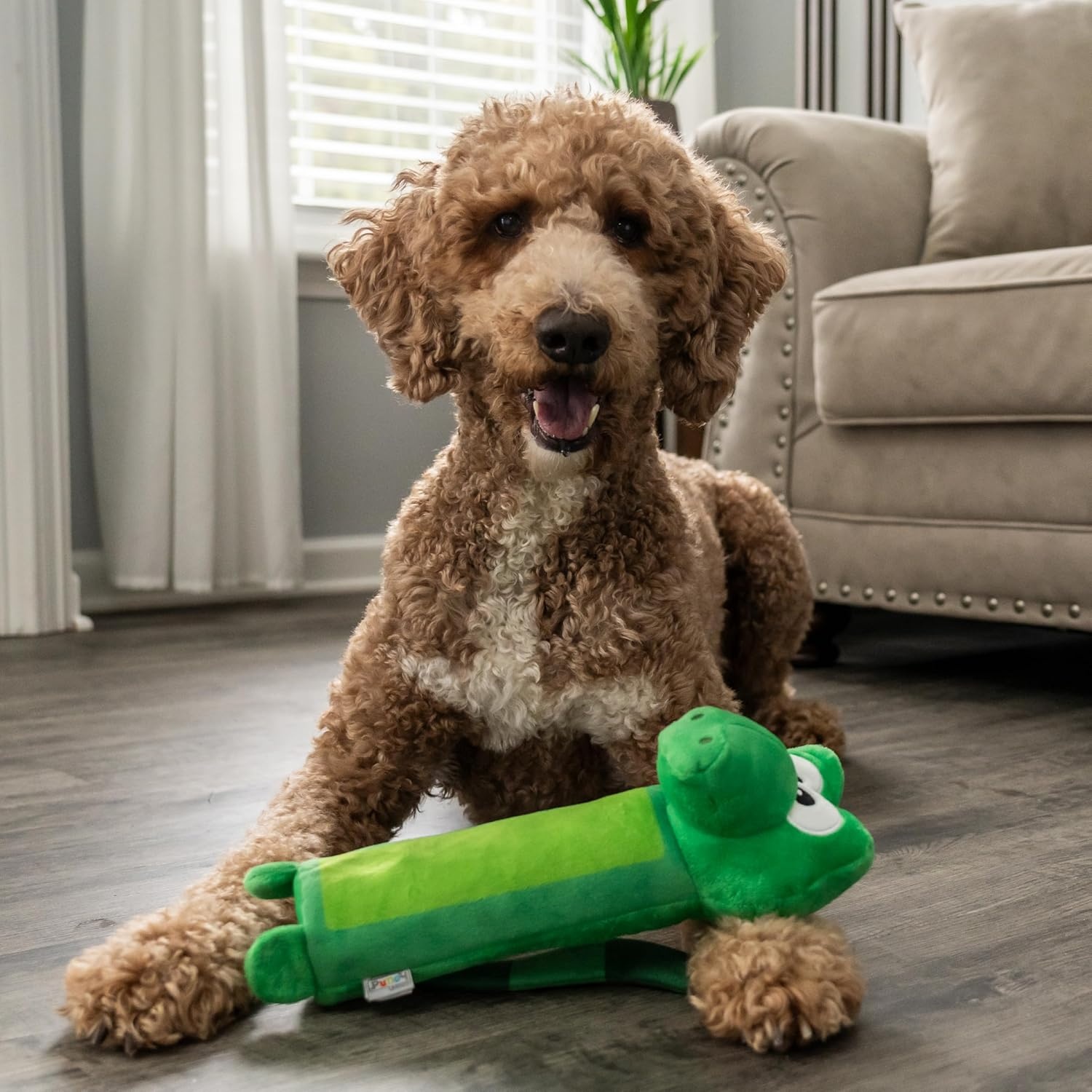 image:imageOutward Hound Bottle Bros Elephant Dog Toy 79 Inch Plush Squeaky amp Crackle Toy for Dogs Interactive Fetch amp Engaging Solo Play Small Purple12 Green Alligator