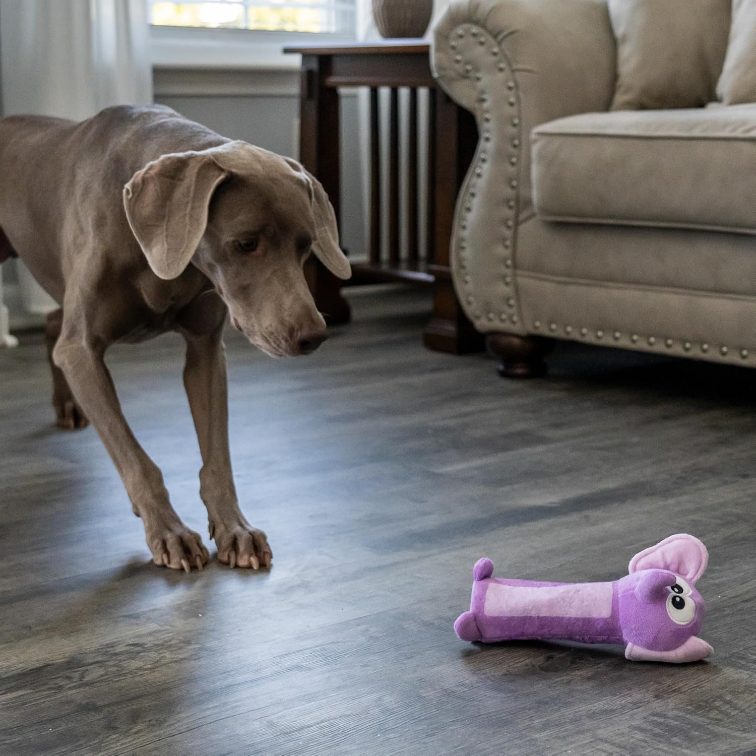 image:imageOutward Hound Bottle Bros Elephant Dog Toy 79 Inch Plush Squeaky amp Crackle Toy for Dogs Interactive Fetch amp Engaging Solo Play Small Purple7 Purple Elephant