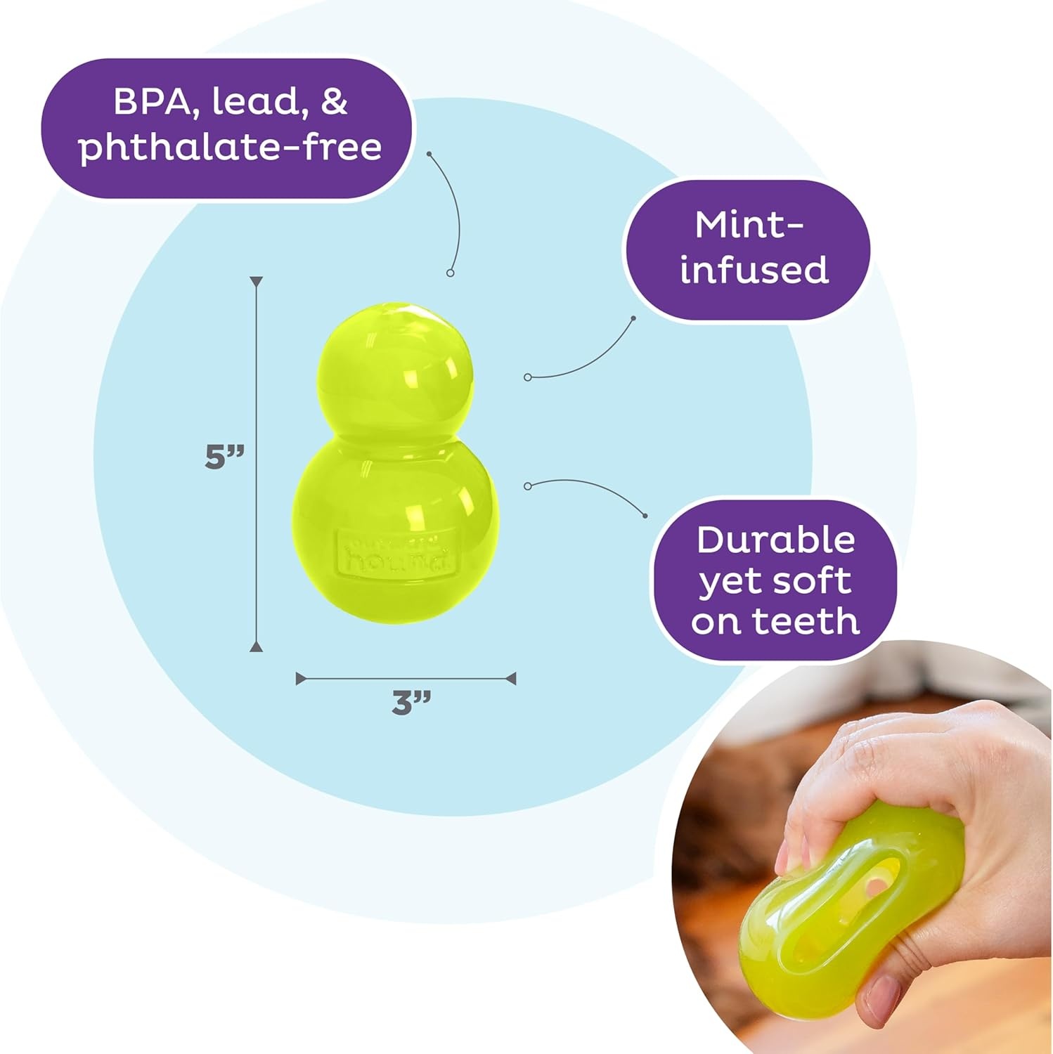 image:imageOutward Hound DoubleTuff Stuffable Dog Toy Large 5Inch Green Treat Dispensing Chew Ball for Medium to Large Dogs Interactive Puzzle for Enrichment amp Slow FeedingGreen