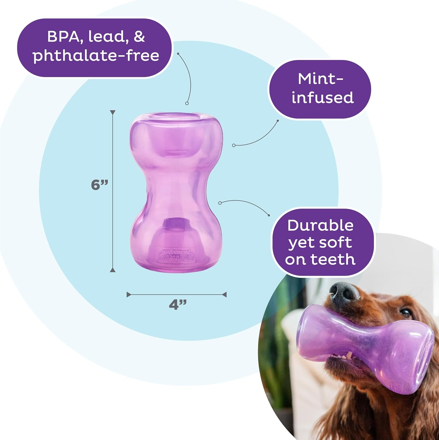image:imageOutward Hound DoubleTuff Stuffable Dog Toy Large 5Inch Green Treat Dispensing Chew Ball for Medium to Large Dogs Interactive Puzzle for Enrichment amp Slow FeedingDouble Snoop Purple