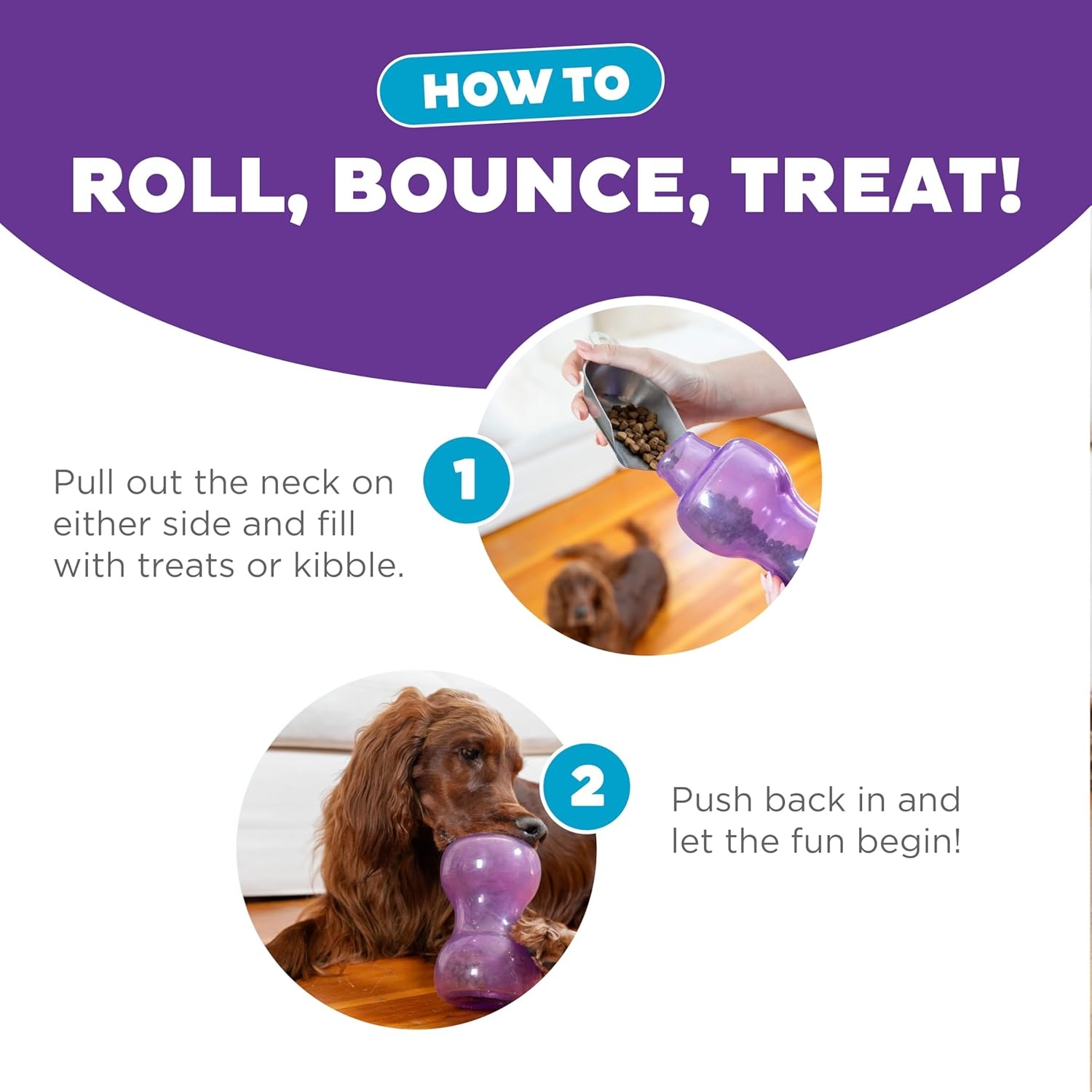 image:imageOutward Hound DoubleTuff Stuffable Dog Toy Large 5Inch Green Treat Dispensing Chew Ball for Medium to Large Dogs Interactive Puzzle for Enrichment amp Slow FeedingDouble Snoop Purple