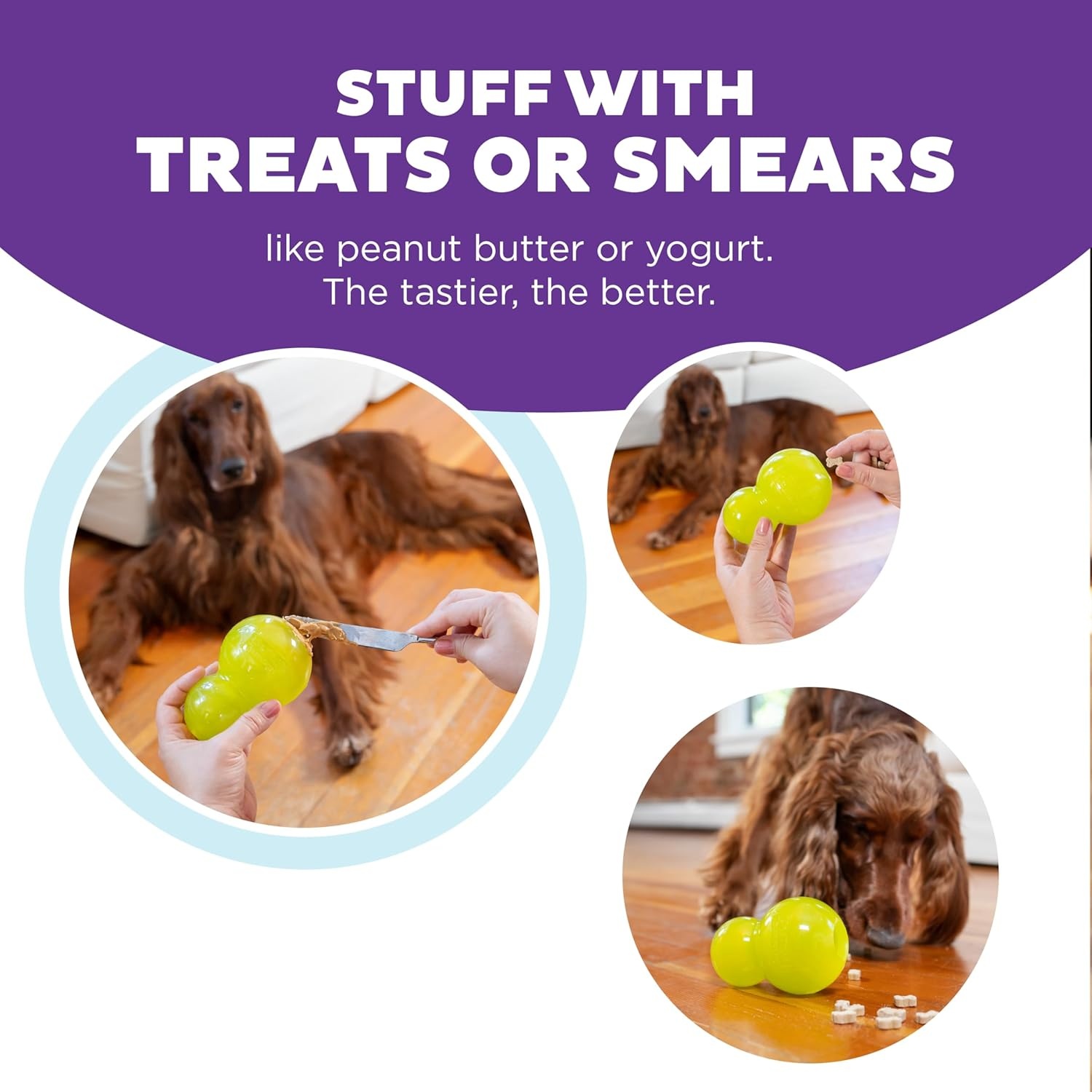 image:imageOutward Hound DoubleTuff Stuffable Dog Toy Large 5Inch Green Treat Dispensing Chew Ball for Medium to Large Dogs Interactive Puzzle for Enrichment amp Slow FeedingDoubleTuff Stuffable Green