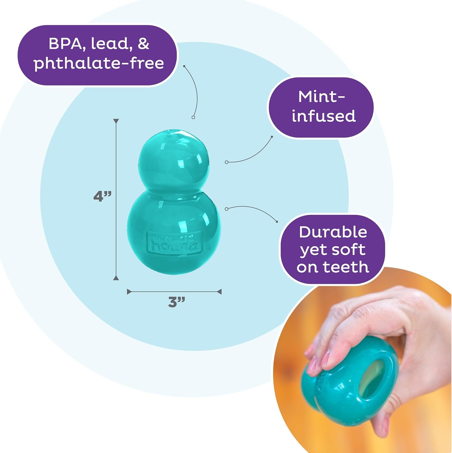 image:imageOutward Hound DoubleTuff Stuffable Dog Toy Large 5Inch Green Treat Dispensing Chew Ball for Medium to Large Dogs Interactive Puzzle for Enrichment amp Slow FeedingDoubleTuff Stuffable Blue