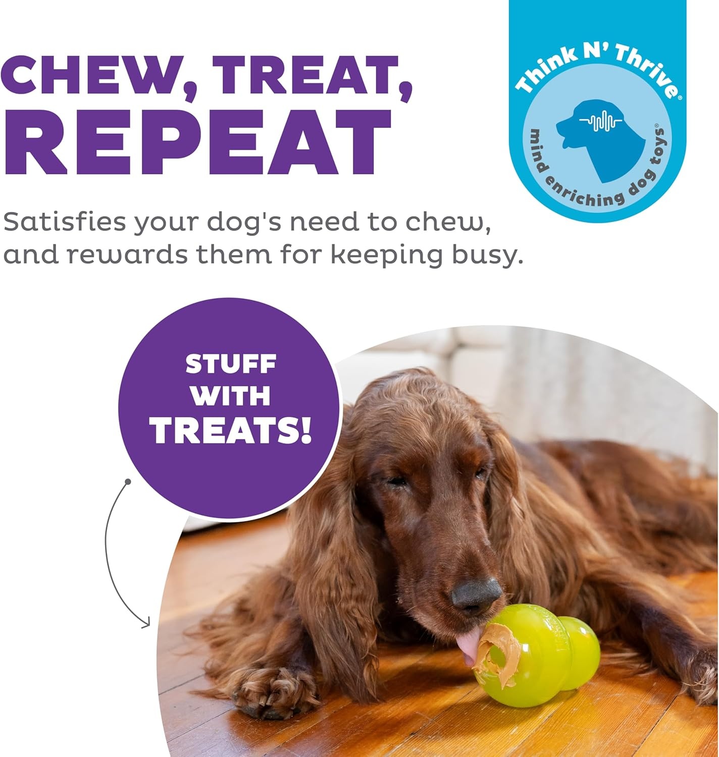 image:imageOutward Hound DoubleTuff Stuffable Dog Toy Large 5Inch Green Treat Dispensing Chew Ball for Medium to Large Dogs Interactive Puzzle for Enrichment amp Slow FeedingGreen