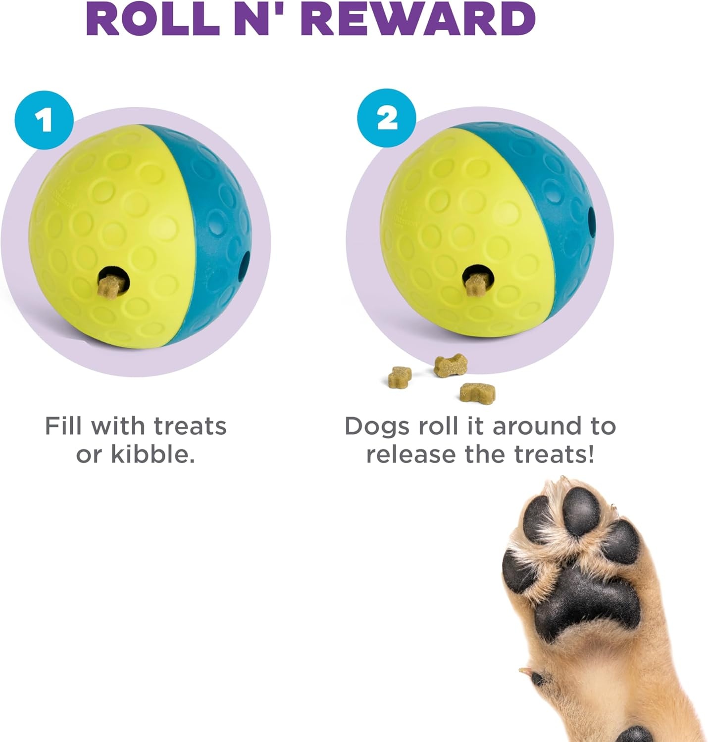image:imageOutward Hound DoubleTuff Stuffable Dog Toy Large 5Inch Green Treat Dispensing Chew Ball for Medium to Large Dogs Interactive Puzzle for Enrichment amp Slow FeedingTreat Tumble Small Blue