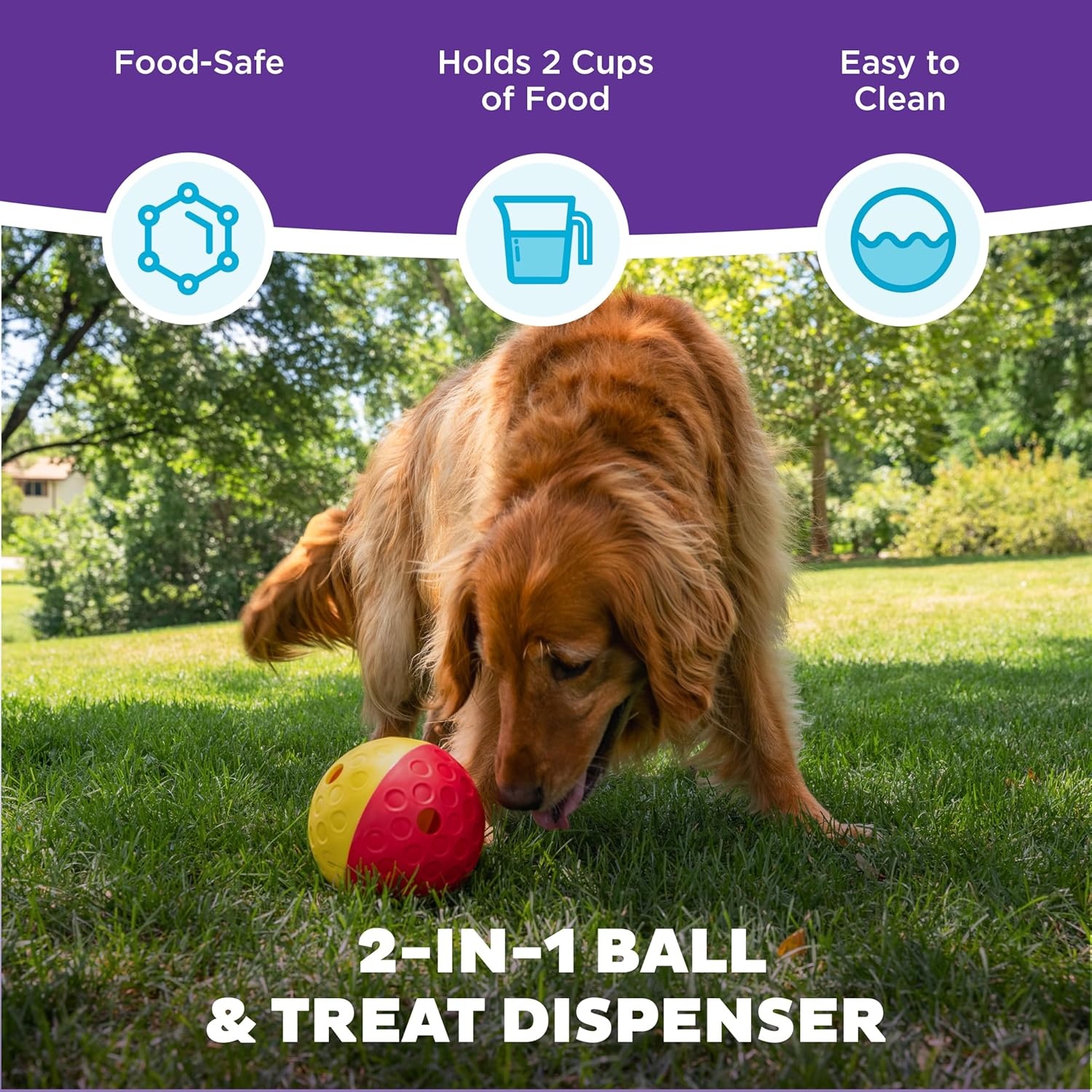 image:imageOutward Hound DoubleTuff Stuffable Dog Toy Large 5Inch Green Treat Dispensing Chew Ball for Medium to Large Dogs Interactive Puzzle for Enrichment amp Slow FeedingPink Treat Tumble
