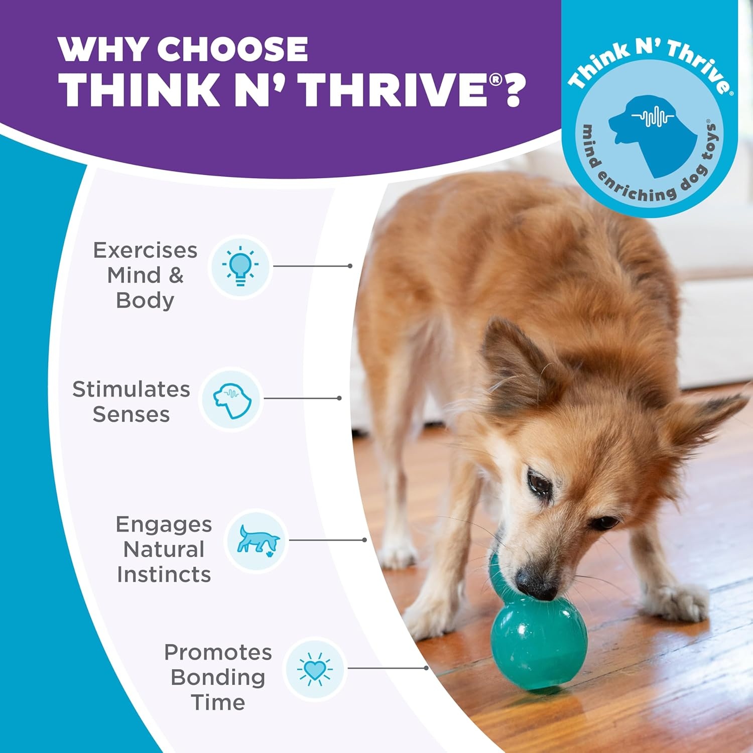 image:imageOutward Hound DoubleTuff Stuffable Dog Toy Large 5Inch Green Treat Dispensing Chew Ball for Medium to Large Dogs Interactive Puzzle for Enrichment amp Slow FeedingDoubleTuff Stuffable Blue