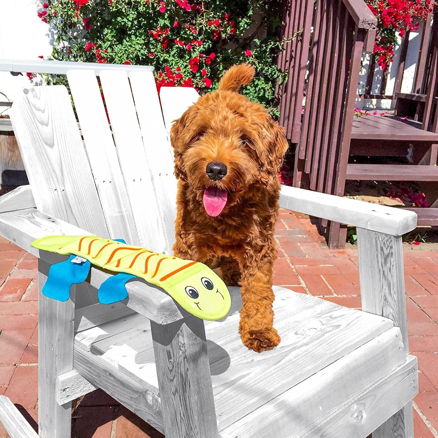 image:imageOutward Hound Fire Biterz Turtle Plush Firehose Material Interactive Dog Toy MediumGreen Lizard