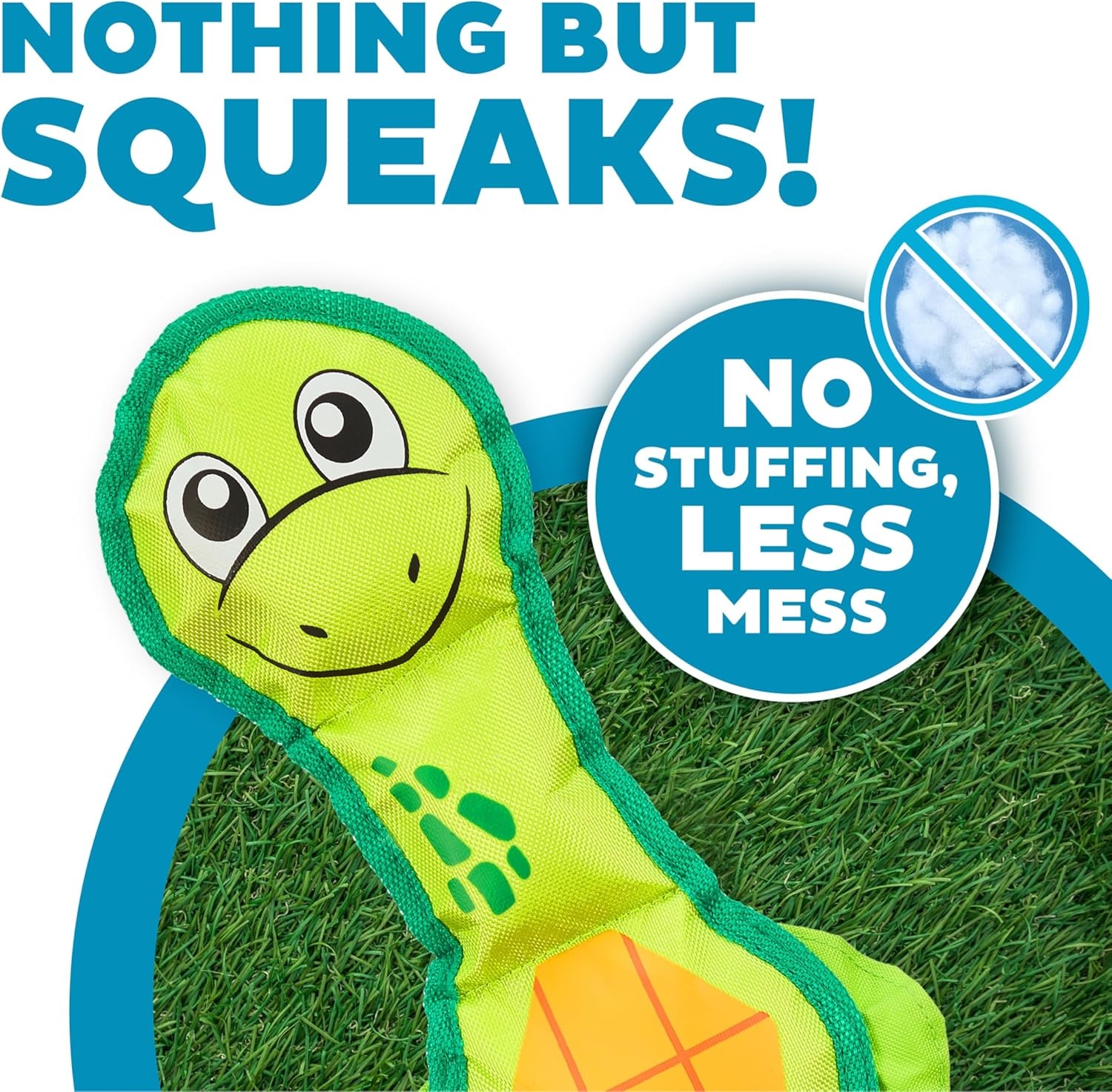 image:imageOutward Hound Fire Biterz Turtle Plush Firehose Material Interactive Dog Toy MediumGreen Turtle