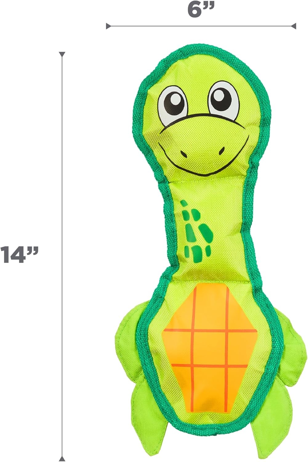 image:imageOutward Hound Fire Biterz Turtle Plush Firehose Material Interactive Dog Toy MediumGreen Turtle