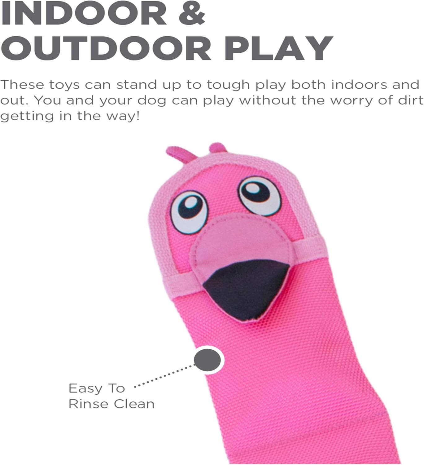 image:imageOutward Hound Fire Biterz Turtle Plush Firehose Material Interactive Dog Toy MediumPink Flamingo