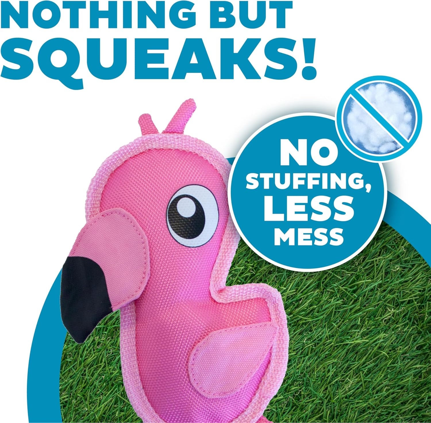 image:imageOutward Hound Fire Biterz Turtle Plush Firehose Material Interactive Dog Toy MediumPink Flamingo
