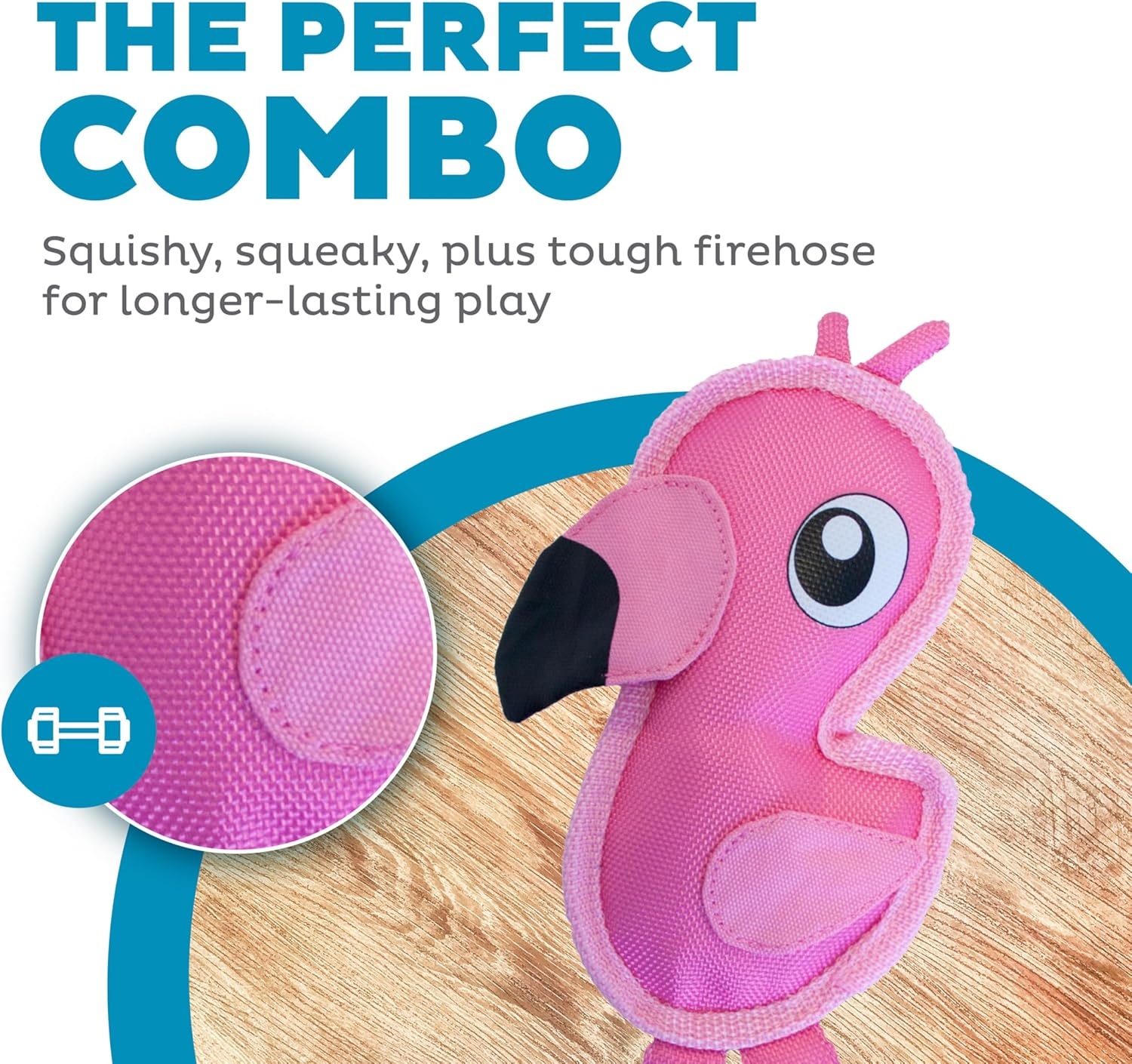 image:imageOutward Hound Fire Biterz Turtle Plush Firehose Material Interactive Dog Toy MediumPink Flamingo